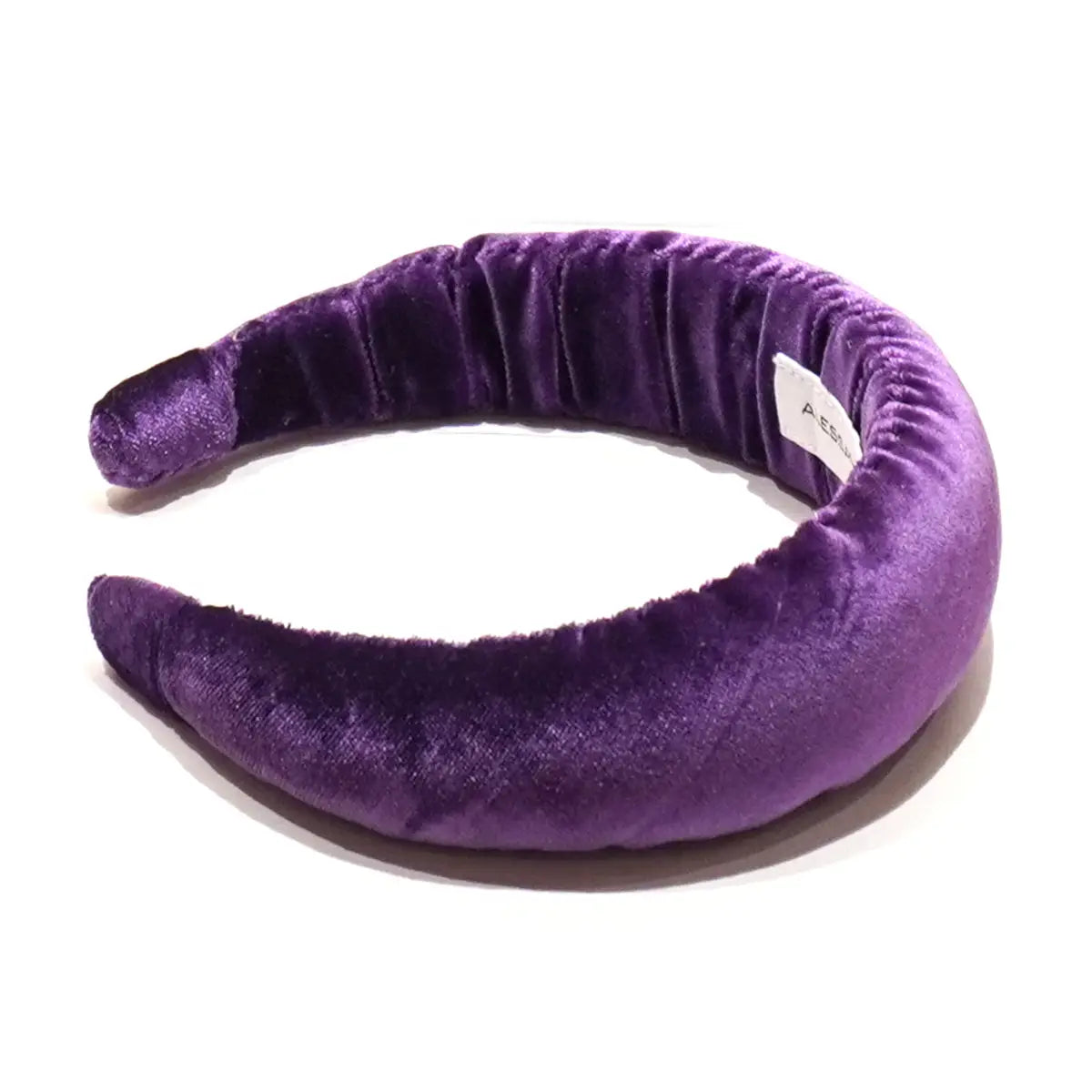 Cerchietto liscio per capelli di Alessandra Gallo  in ciniglia viola - vista frontale - Accessori - Day&Night Collection 