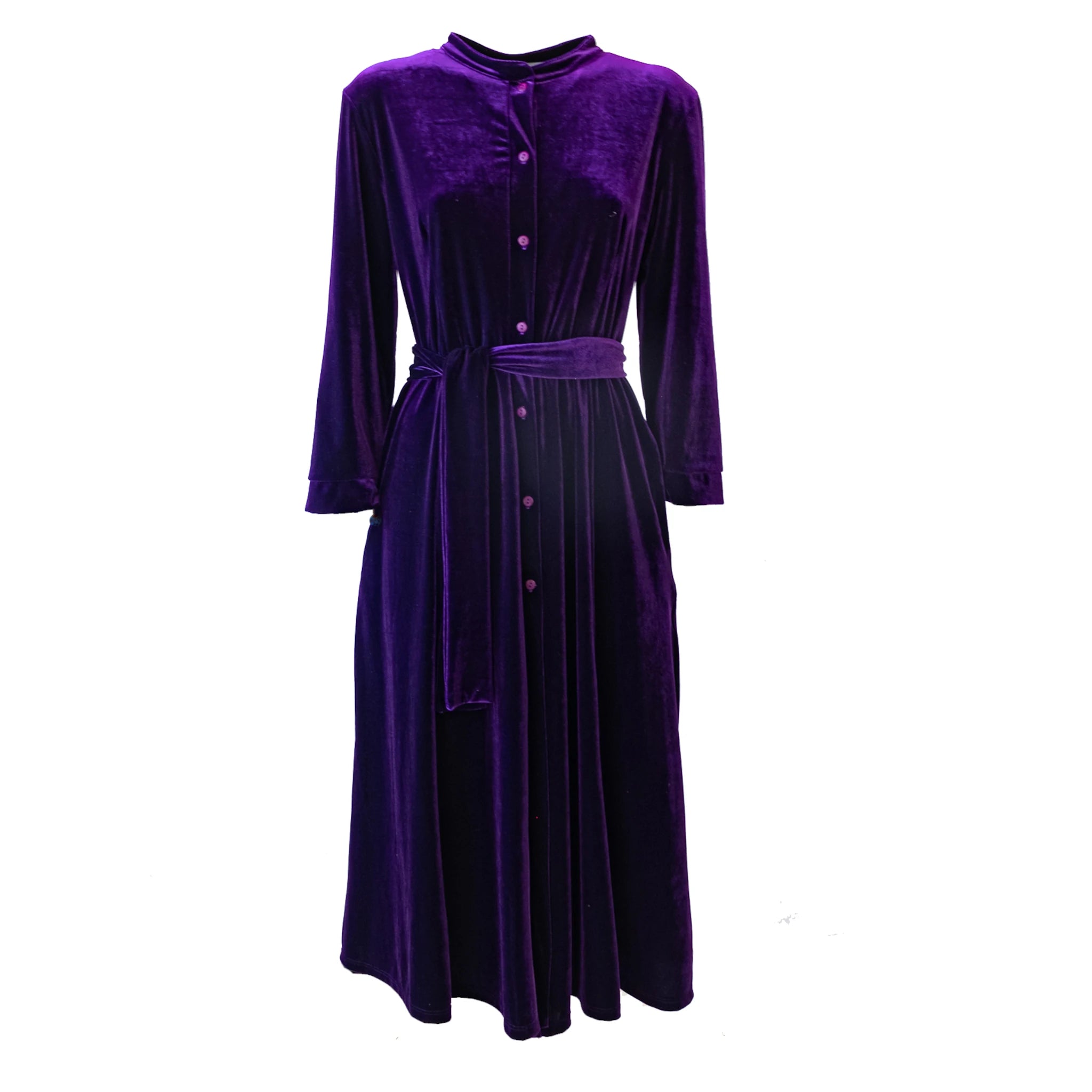 CLELIA MIDI - midi purple chenille shirt dress