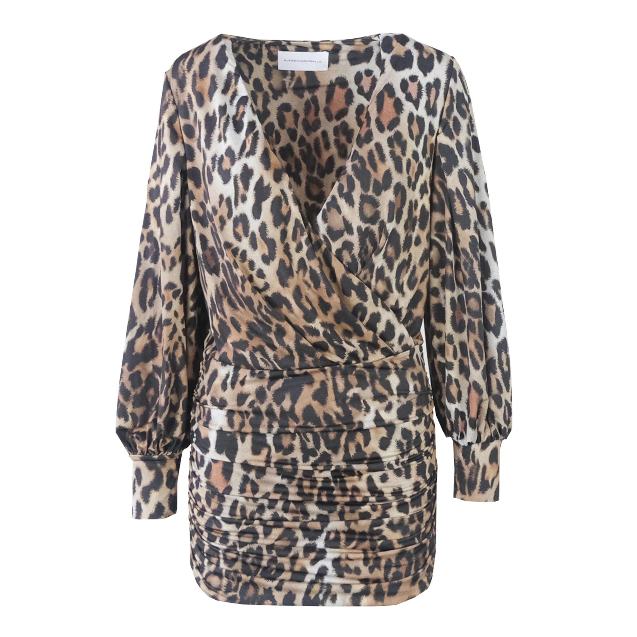 MIA abito corto in lycra fantasia animalier - elegante abito Made in Italy Stretch Collection