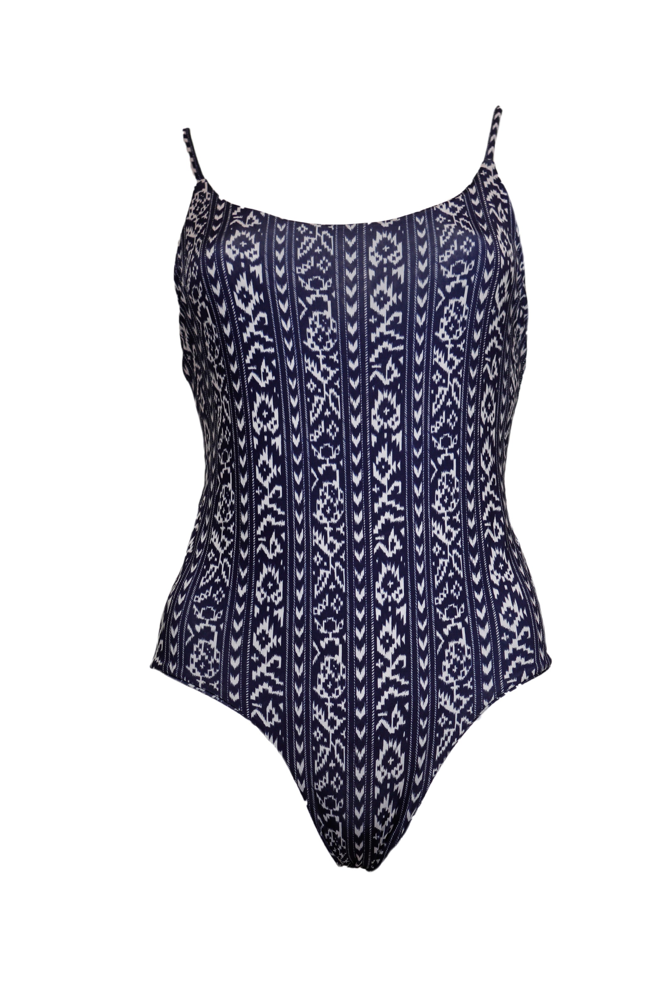 FEDERICA - one-piece swimsuit in India print lycra
