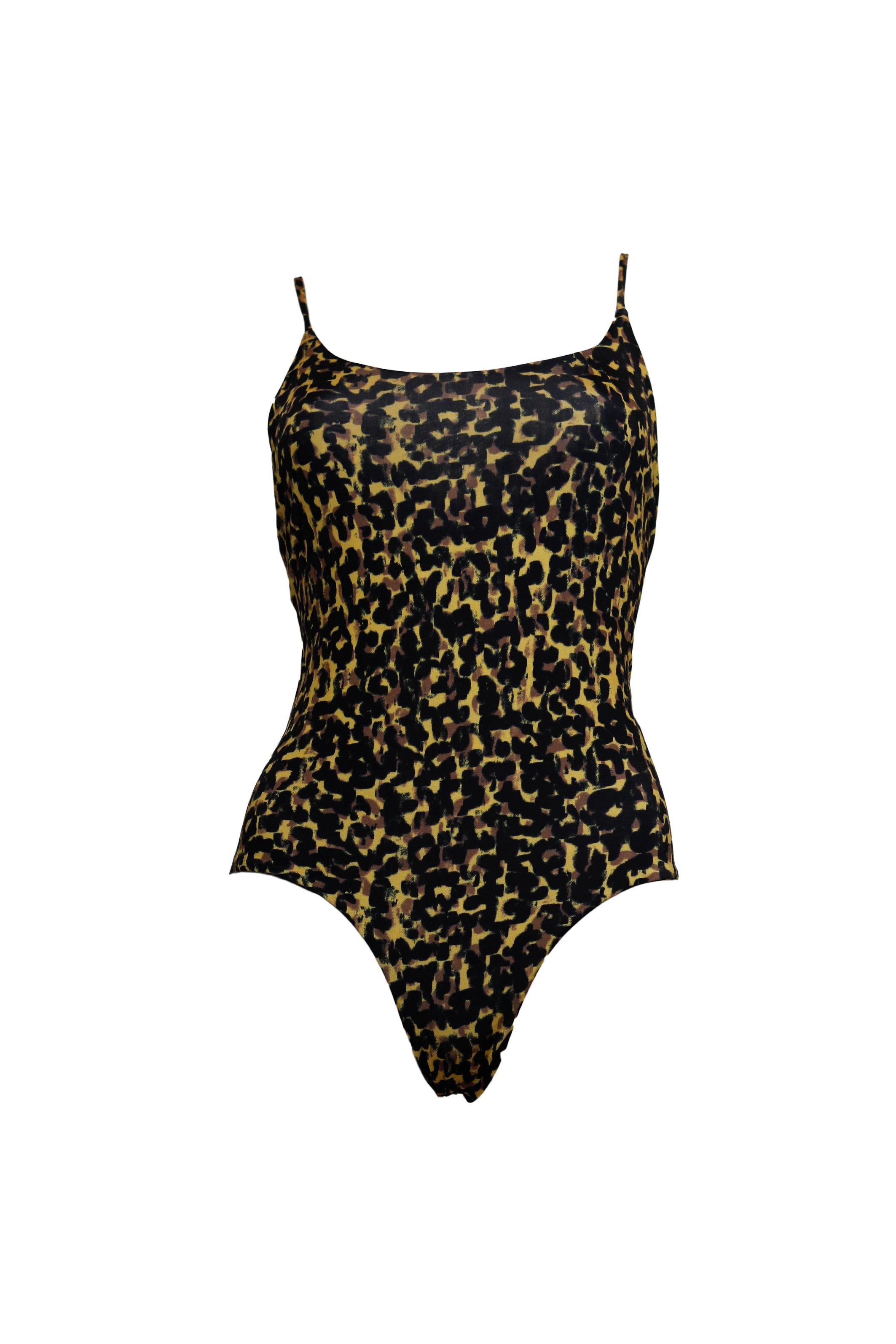 FEDERICA - one-piece swimsuit in yellow animal print lycra