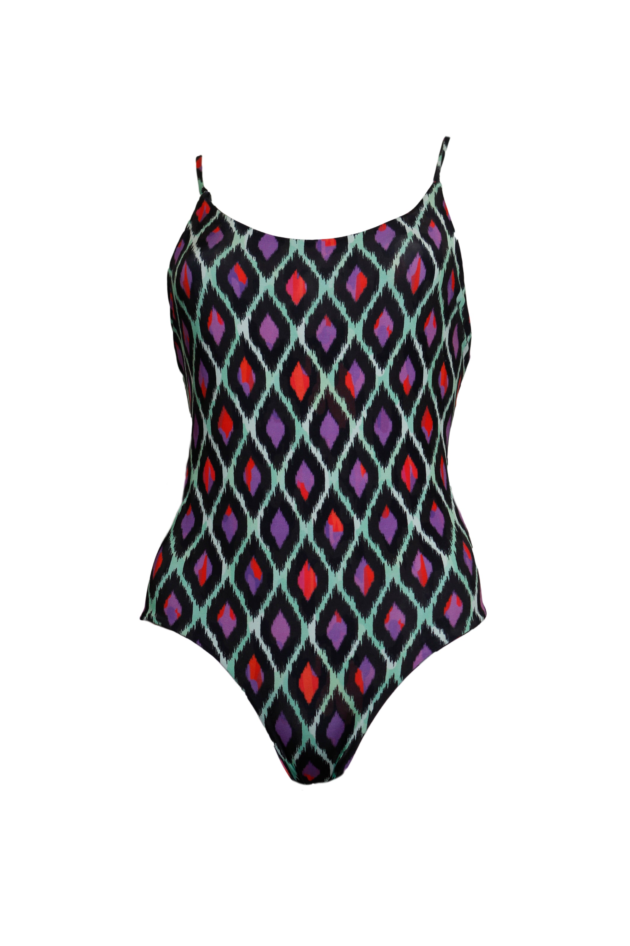 FEDERICA - One-piece swimsuit in Rombi print lycra