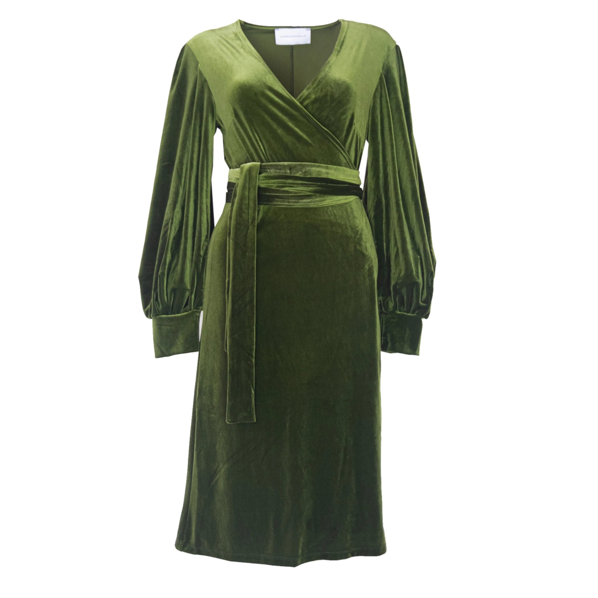 FIAMMA - green chenille midi dress