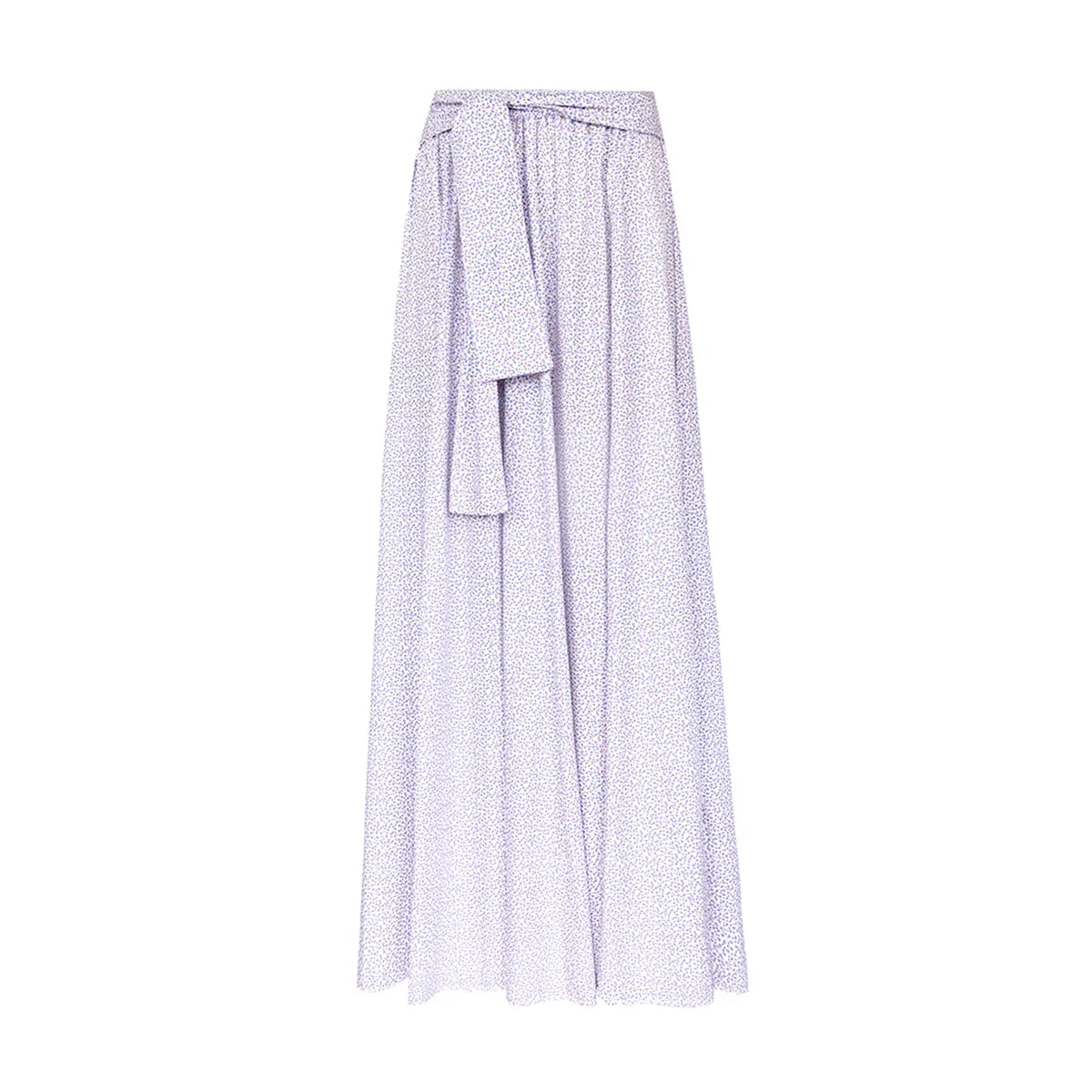 gonna lunga FIORDALISA di Alessandra Gallo con vita elasticizzata e fusciacca in cotone fantasia Nets - Printemps Collectionn - Made in Italy - vista frontale