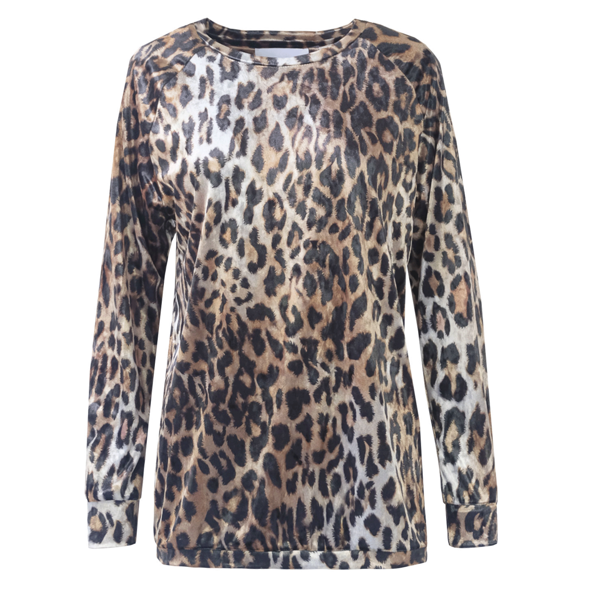 Felpa FLORA ciniglia martellata animalier girocollo - vista frontale Day&Night Collection