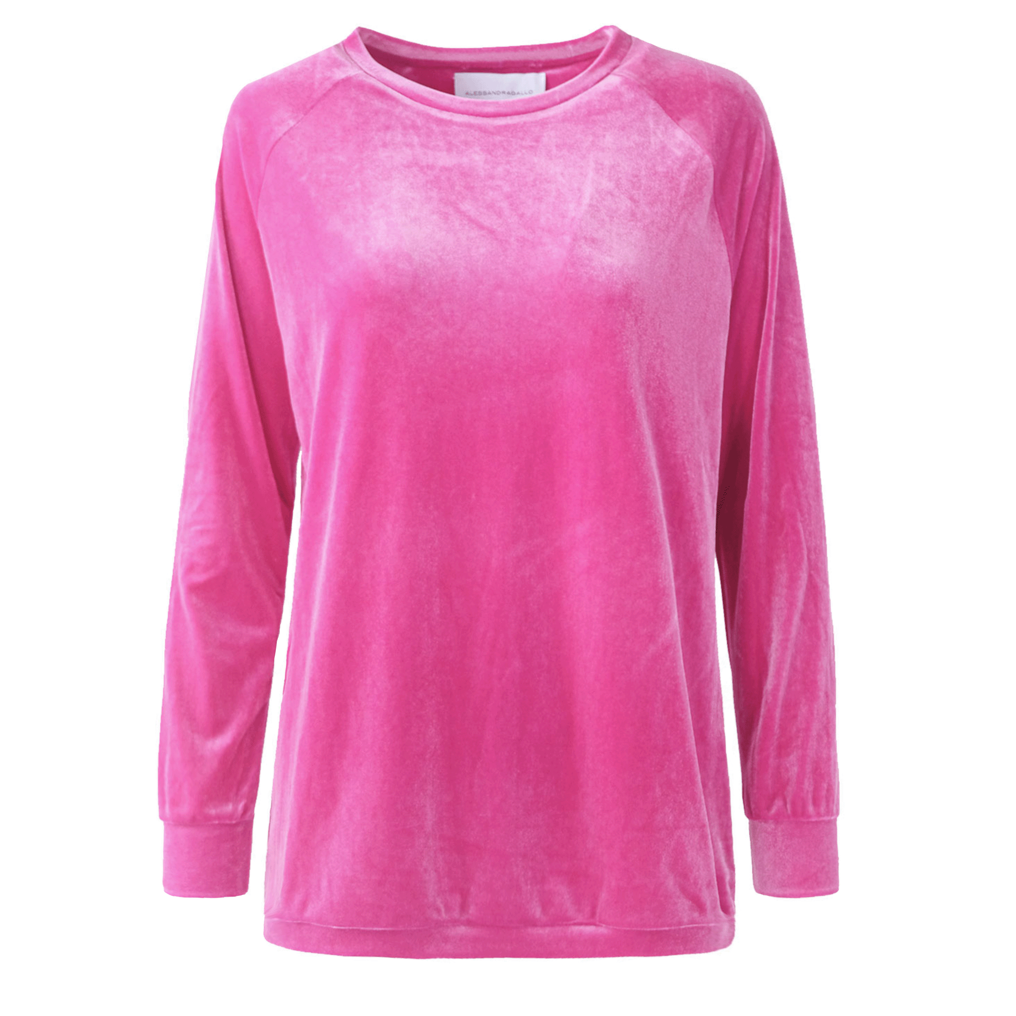 Felpa FLORA ciniglia fucsia girocollo - vista frontale Day&Night Collection