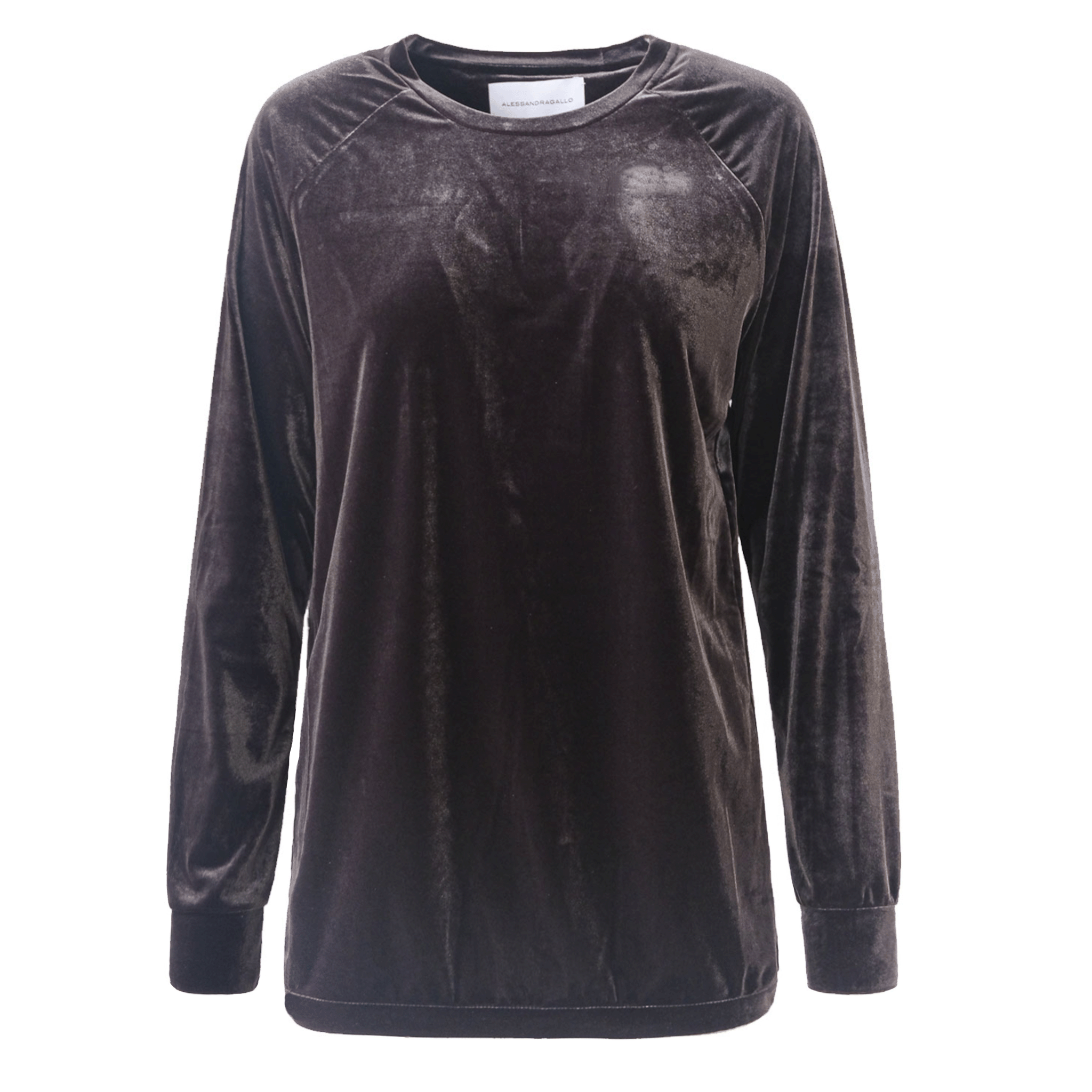 Felpa FLORA ciniglia marrone girocollo - vista frontale Day&Night Collection