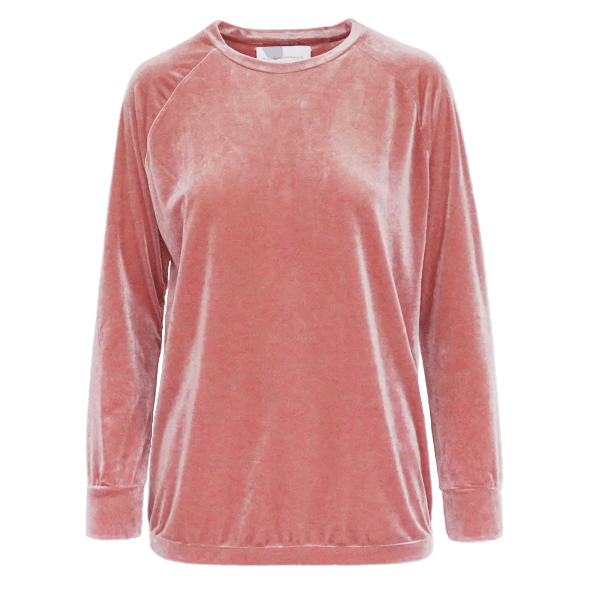 Felpa FLORA ciniglia rosa girocollo - vista frontale Day&Night Collection