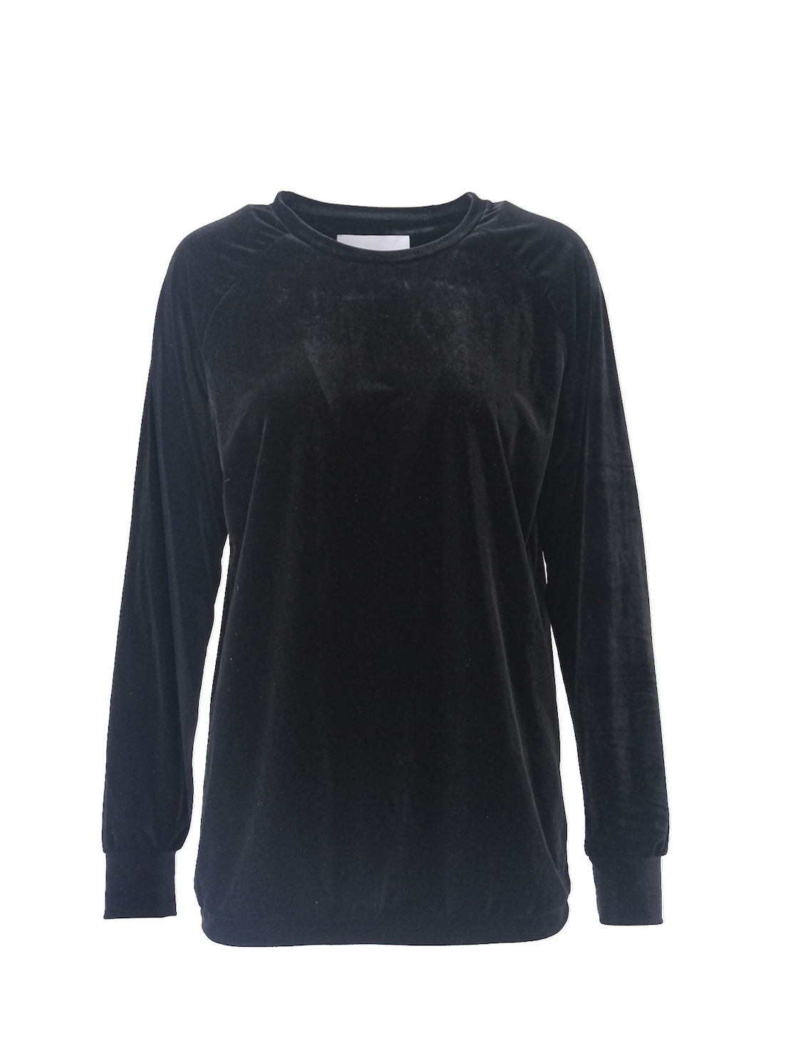 FLORA - round-necked sweatshirt in black chenille