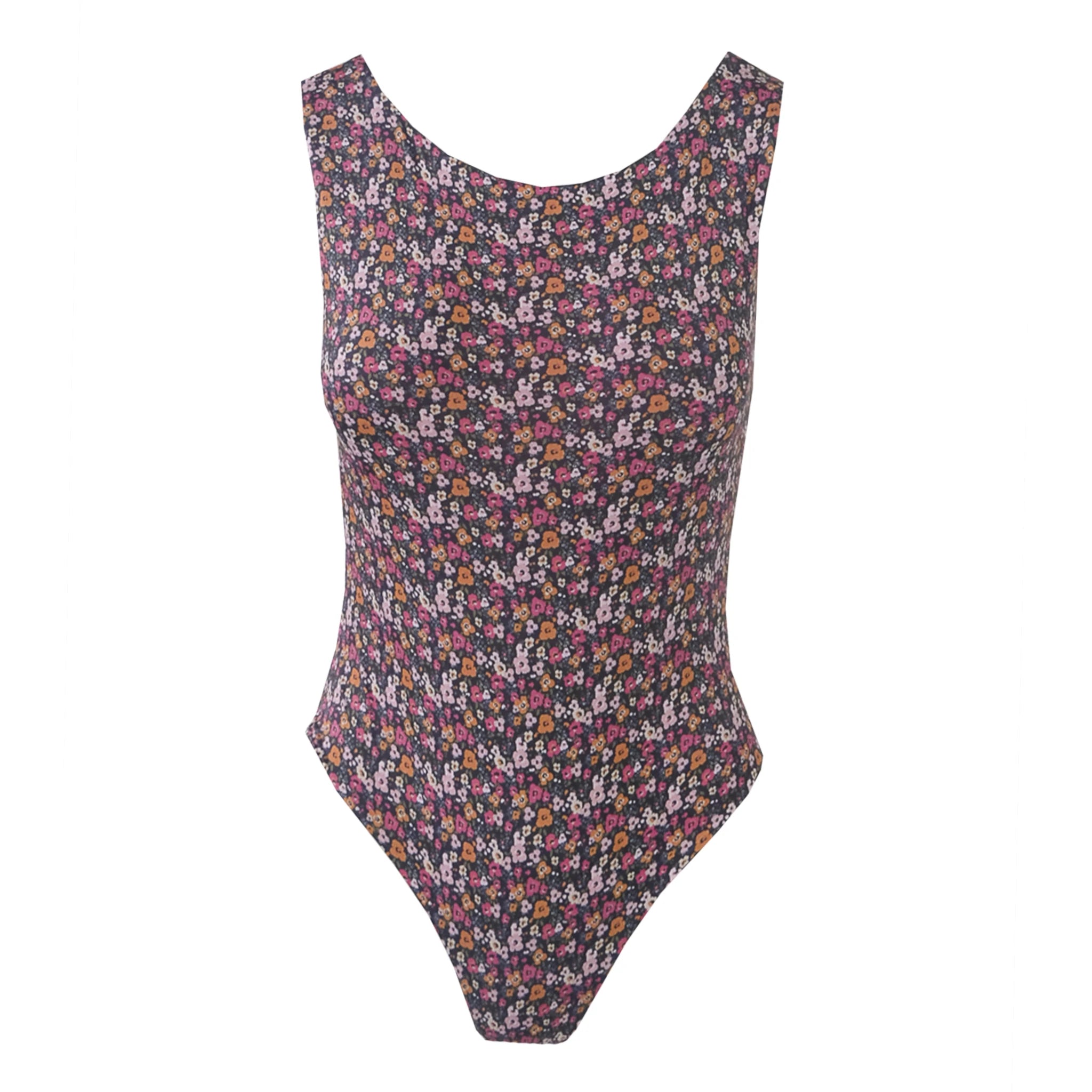 ILENIA body in lycra Wild Flower - elegante body Made in Italy Stretch Collection