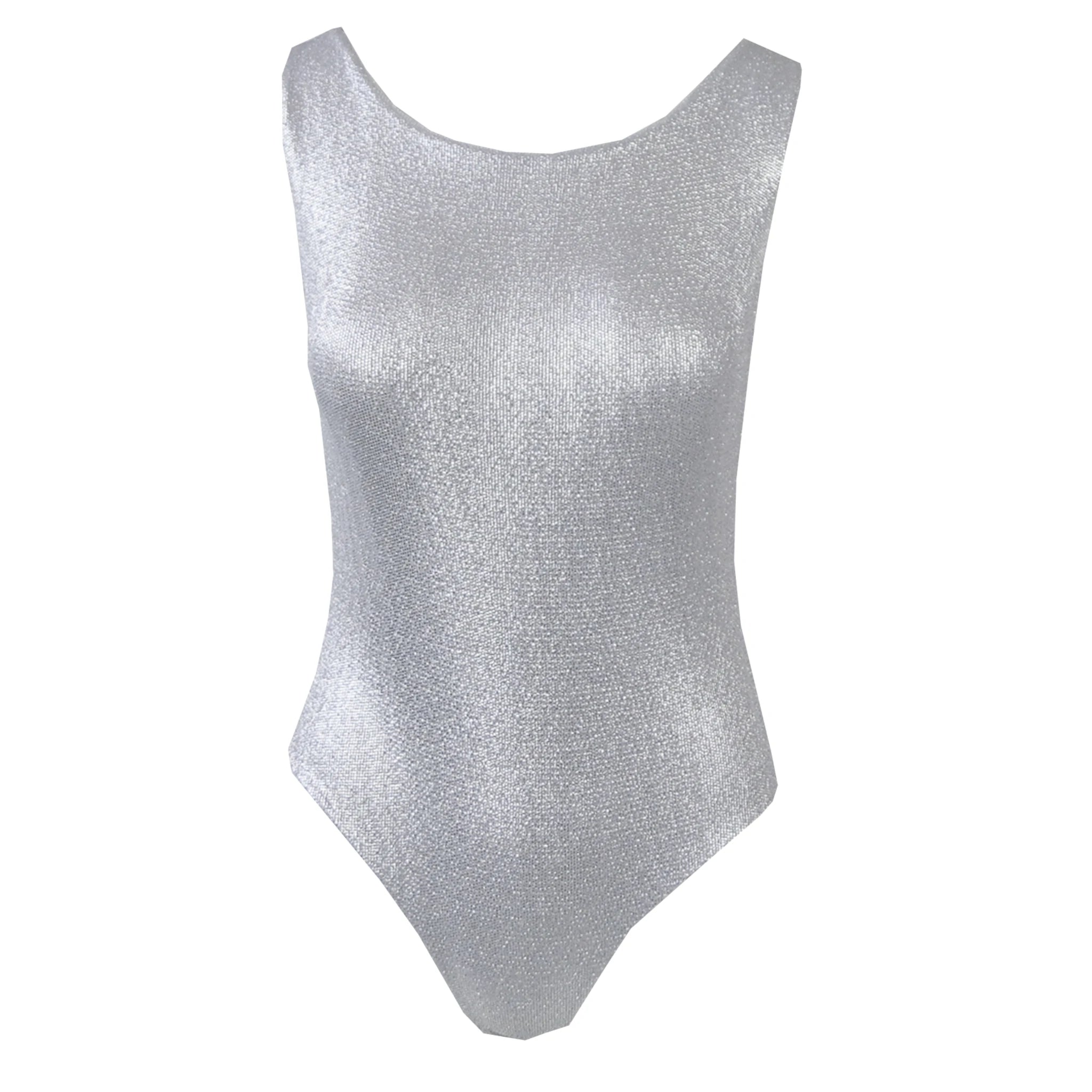 ILENIA - body in lurex argento