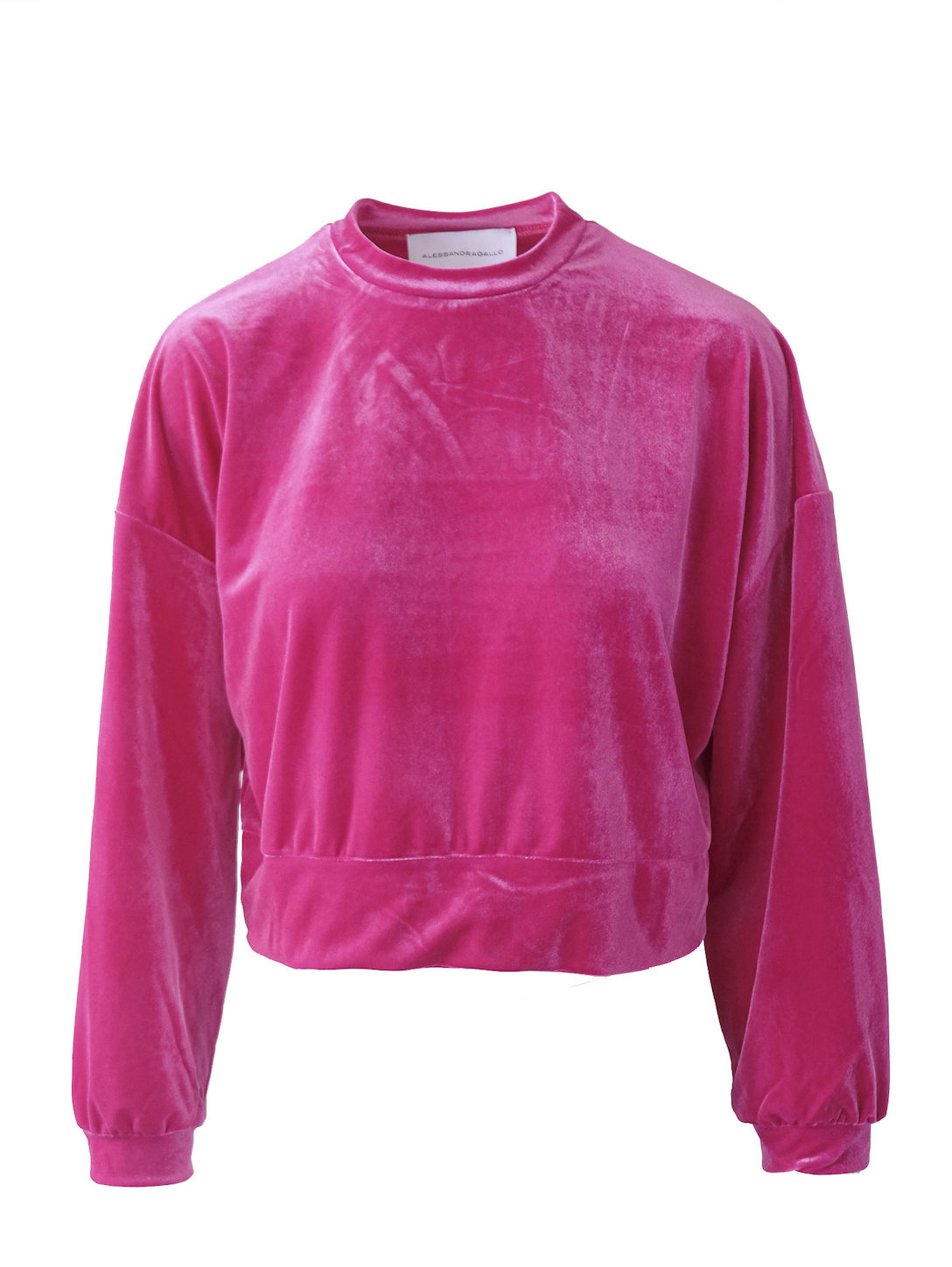 IOLE - cropped sweatshirt in fuchsia chenille