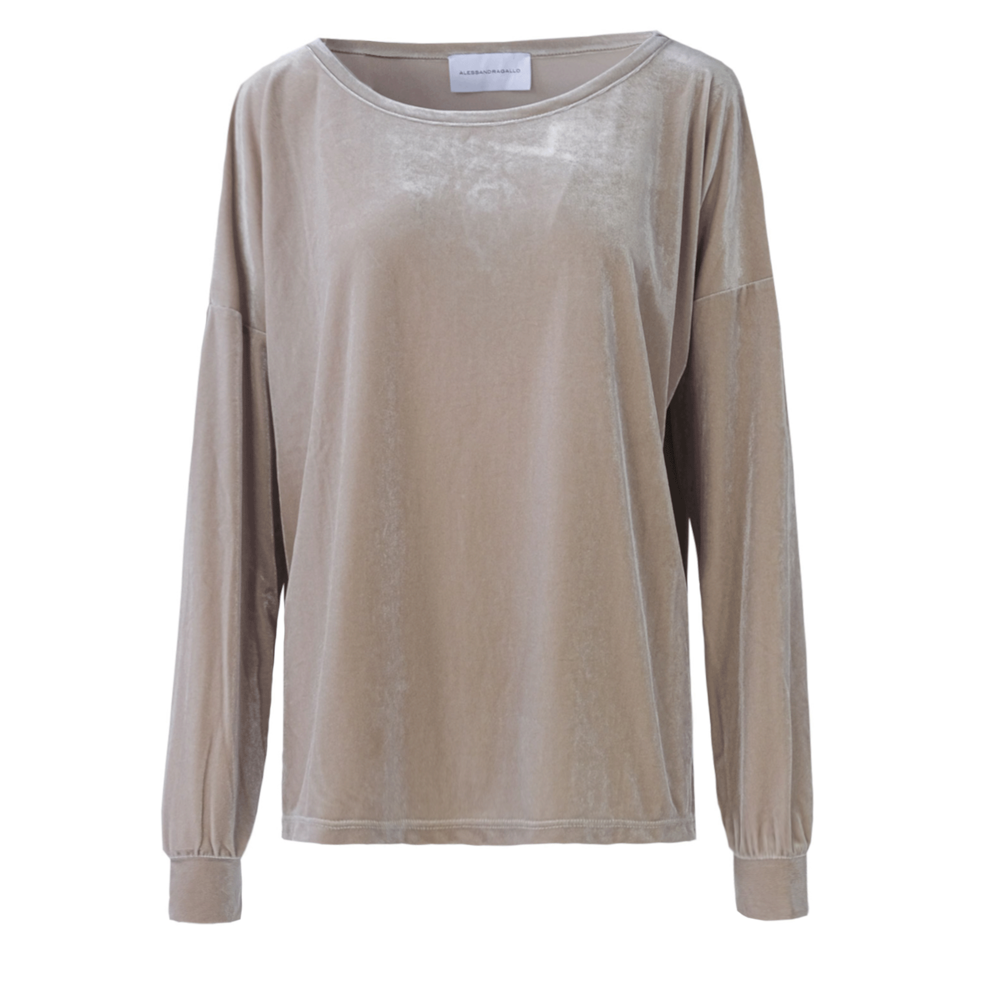Felpa LAVINIA ciniglia beige scollo barchetta - vista frontale Day&Night Collection
