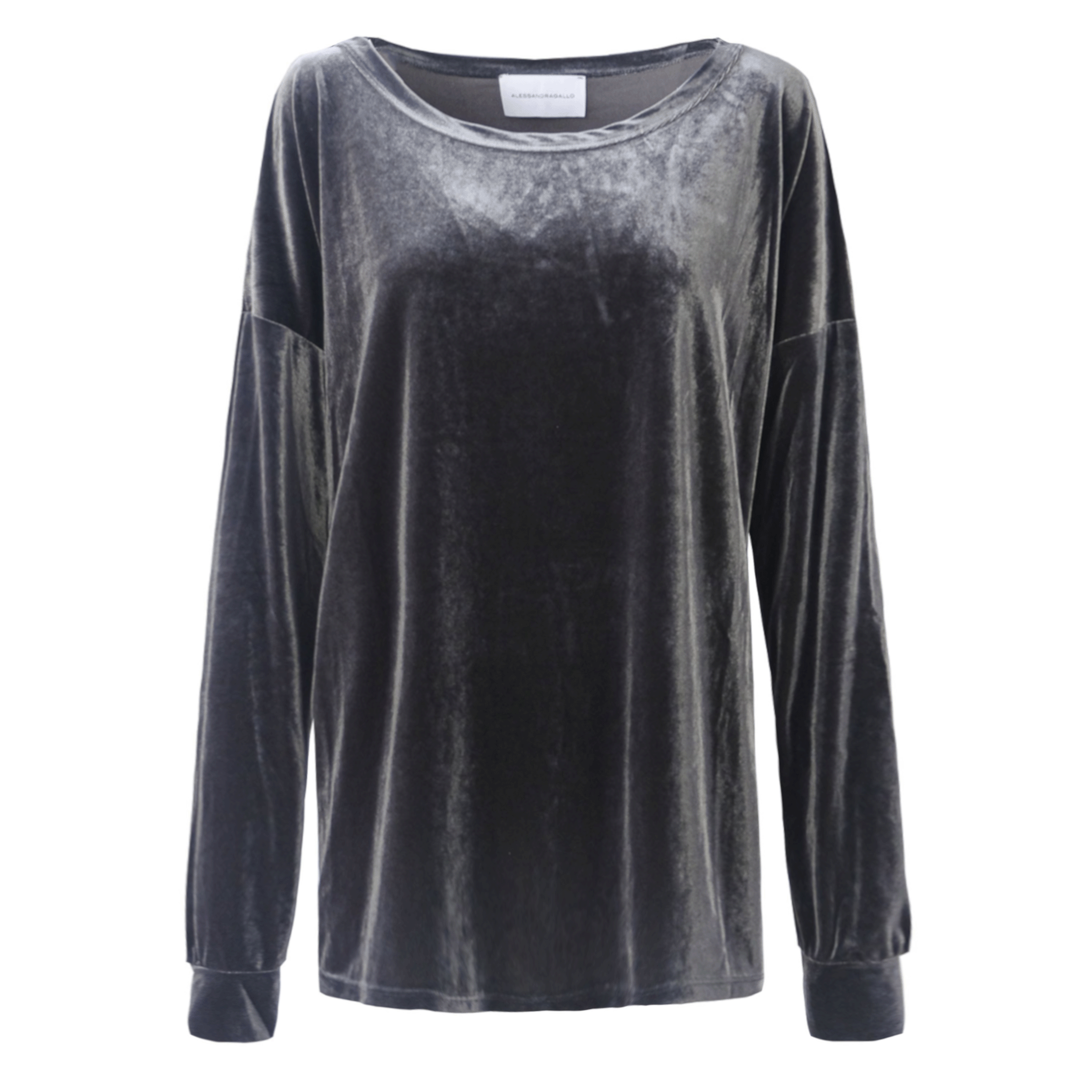 Felpa LAVINIA ciniglia grigia scollo barchetta - vista frontale Day&Night Collection