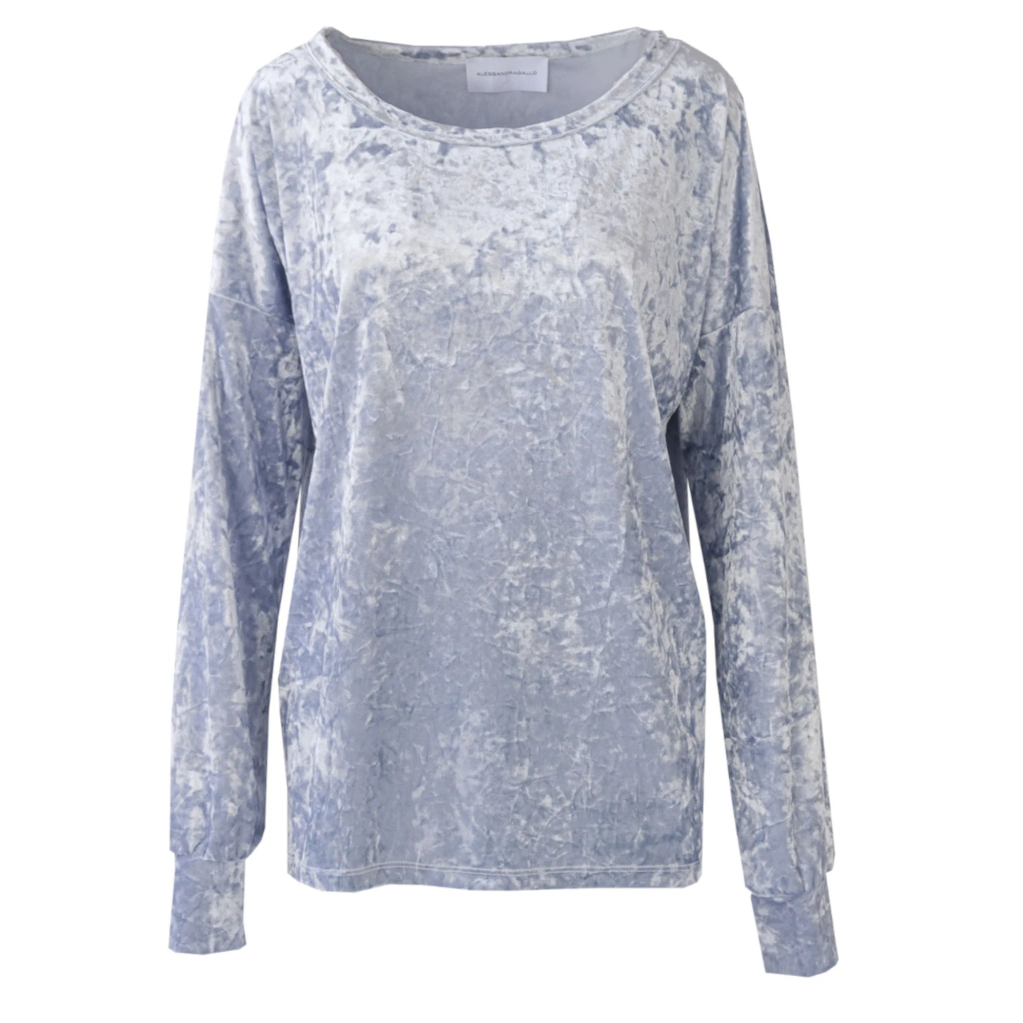 LAVINIA - hammered azure chenille sweatshirt