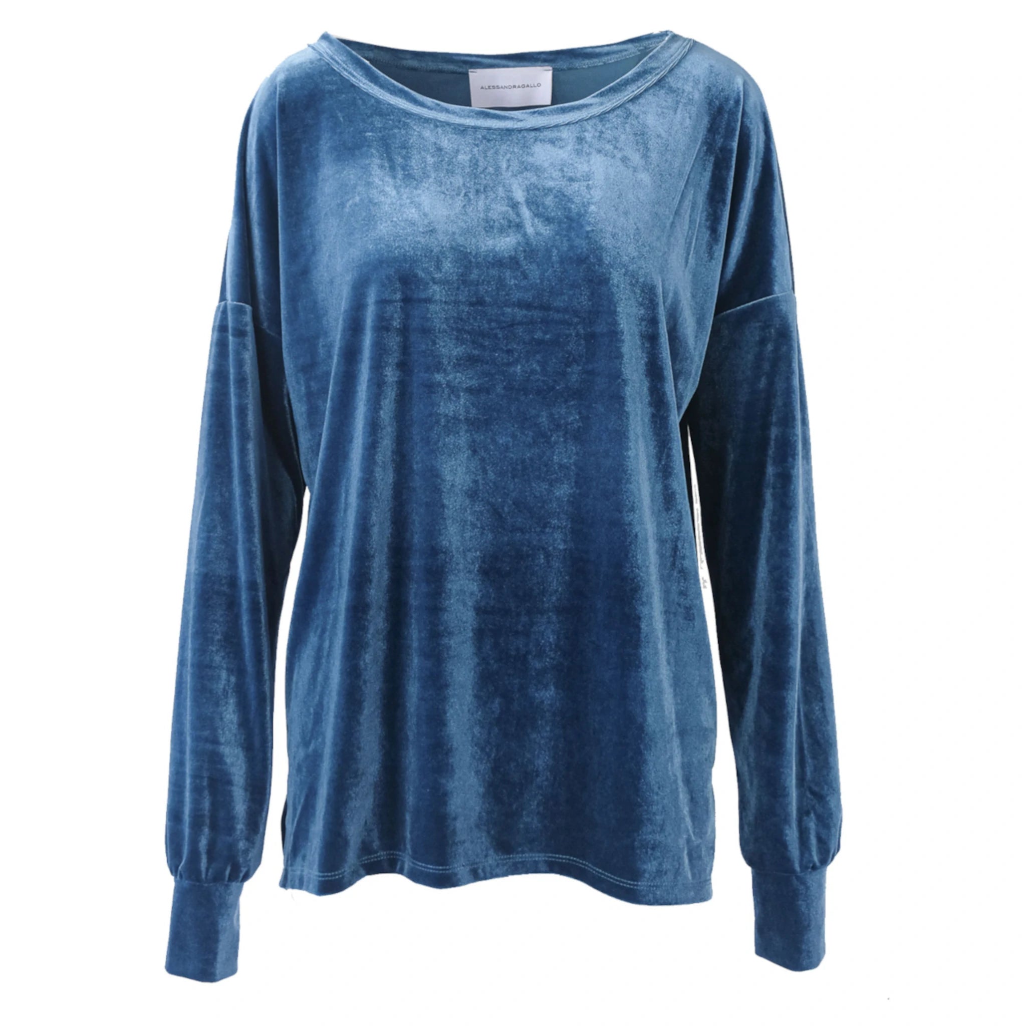 LAVINIA - teal chenille sweatshirt