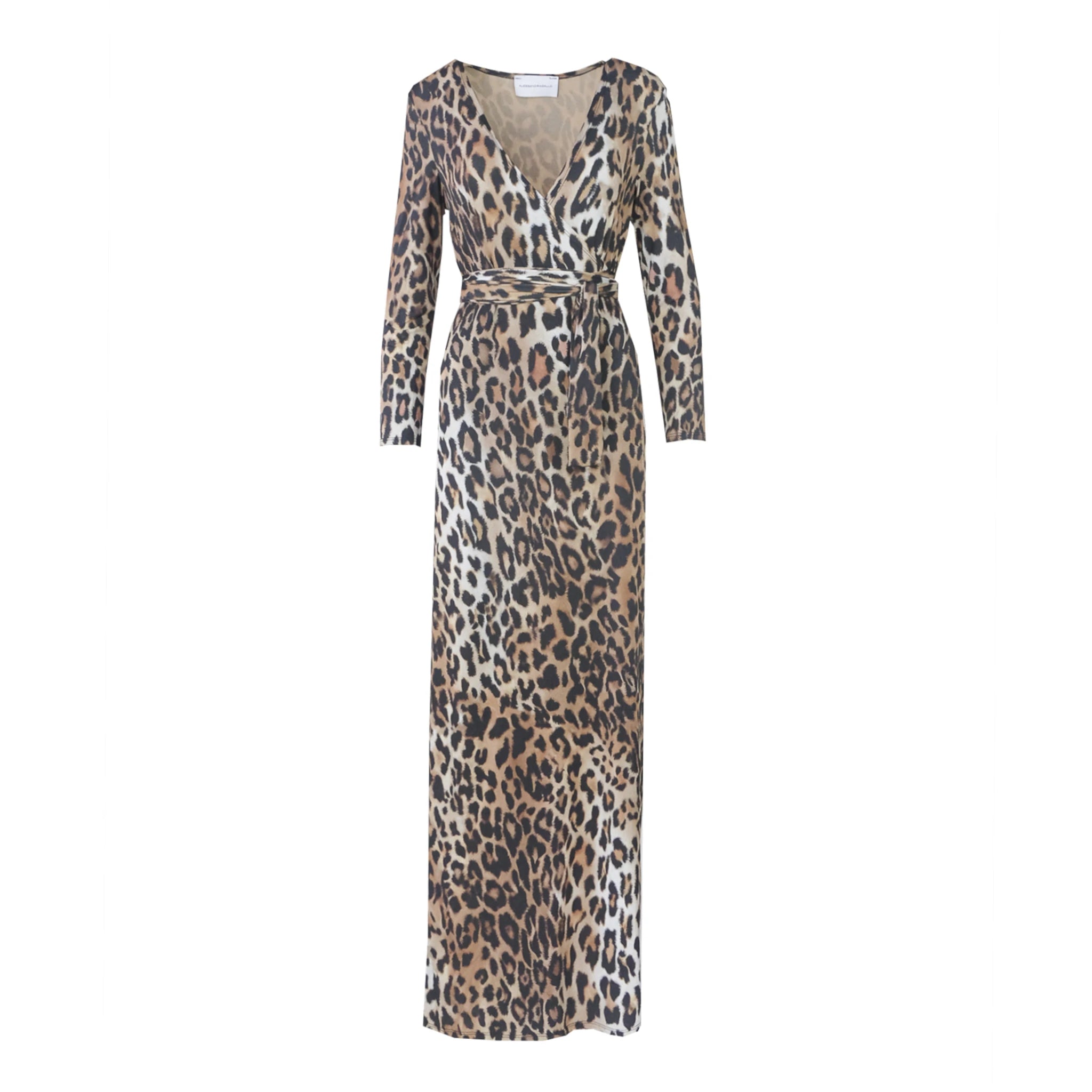 LETIZIA abito lungo portafoglio in lycra animalier - elegante abito Made in Italy Stretch Collection