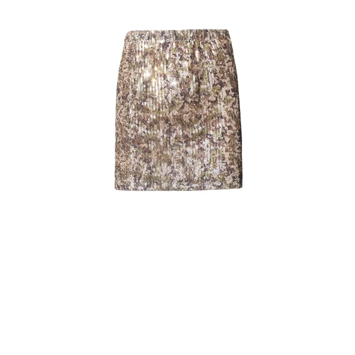 LINDA, minigonna in paillettes camouflage.