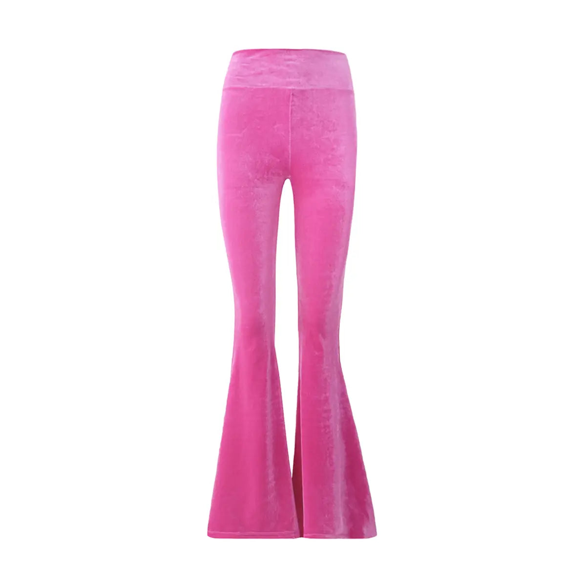 Pantalone a zampa LOLA di Alessandra Gallo in ciniglia fucsia con fascia a vita alta elasticizzata - vista frontale - Day&Night Collection