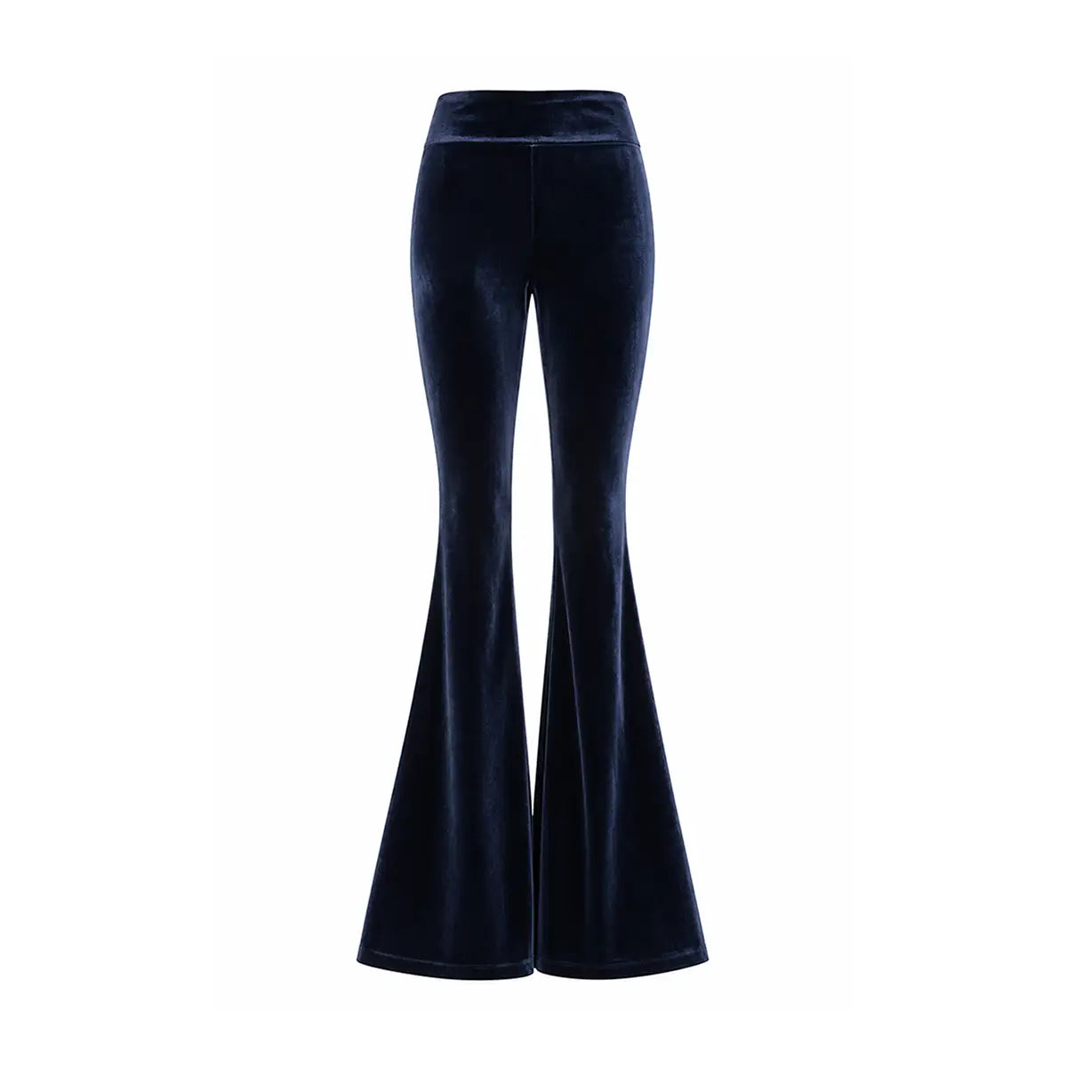 LOLA, pantalone a zampa in ciniglia blu.