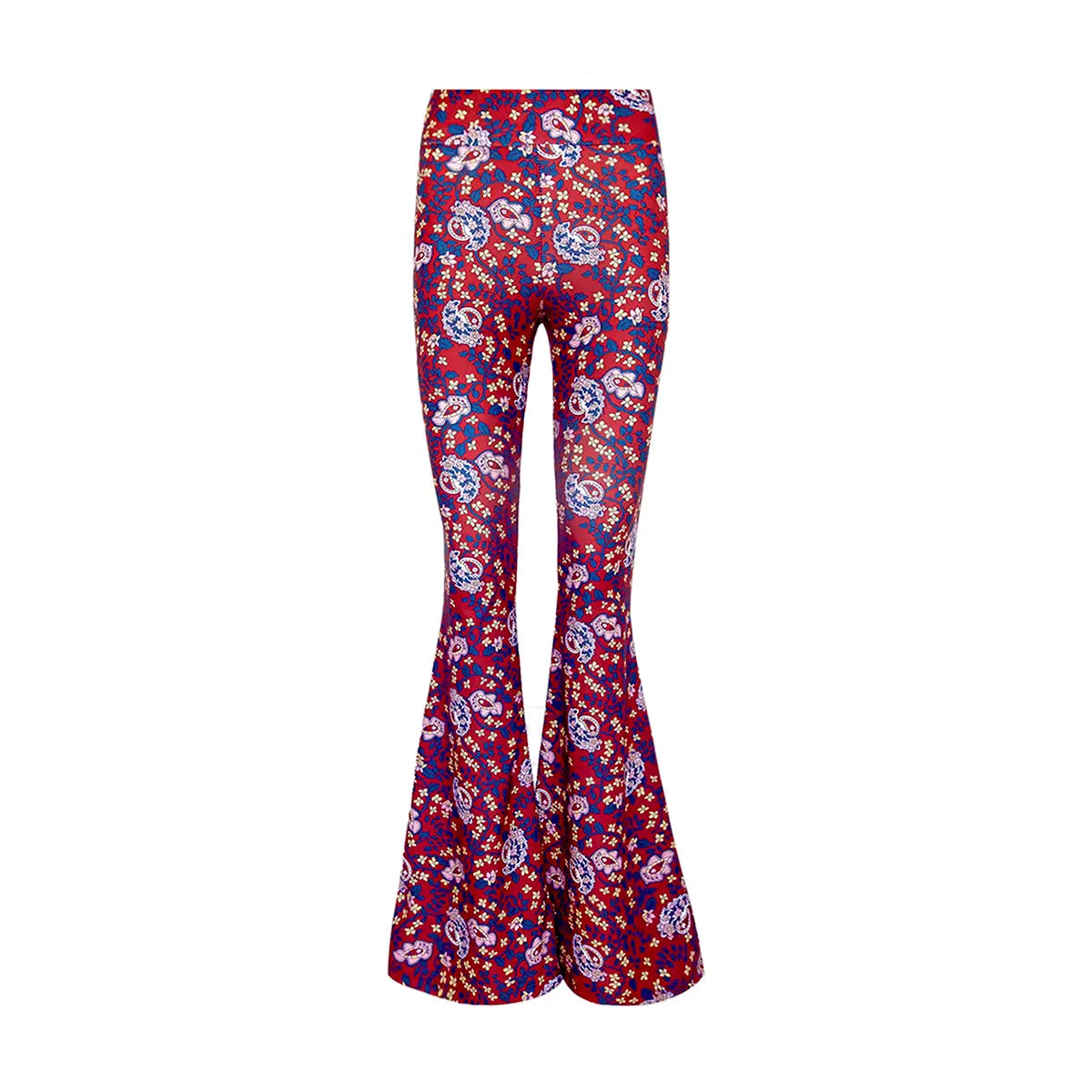 LOLA, pantalone a zampa in lycra Red Obsession.