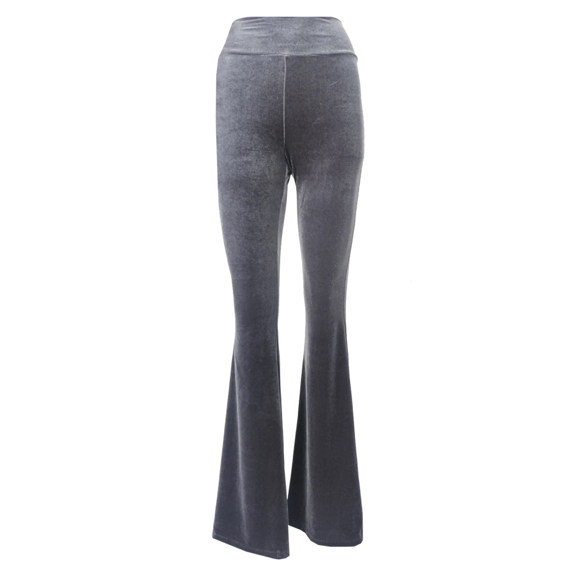 LOLA - flared pants in grey chenille