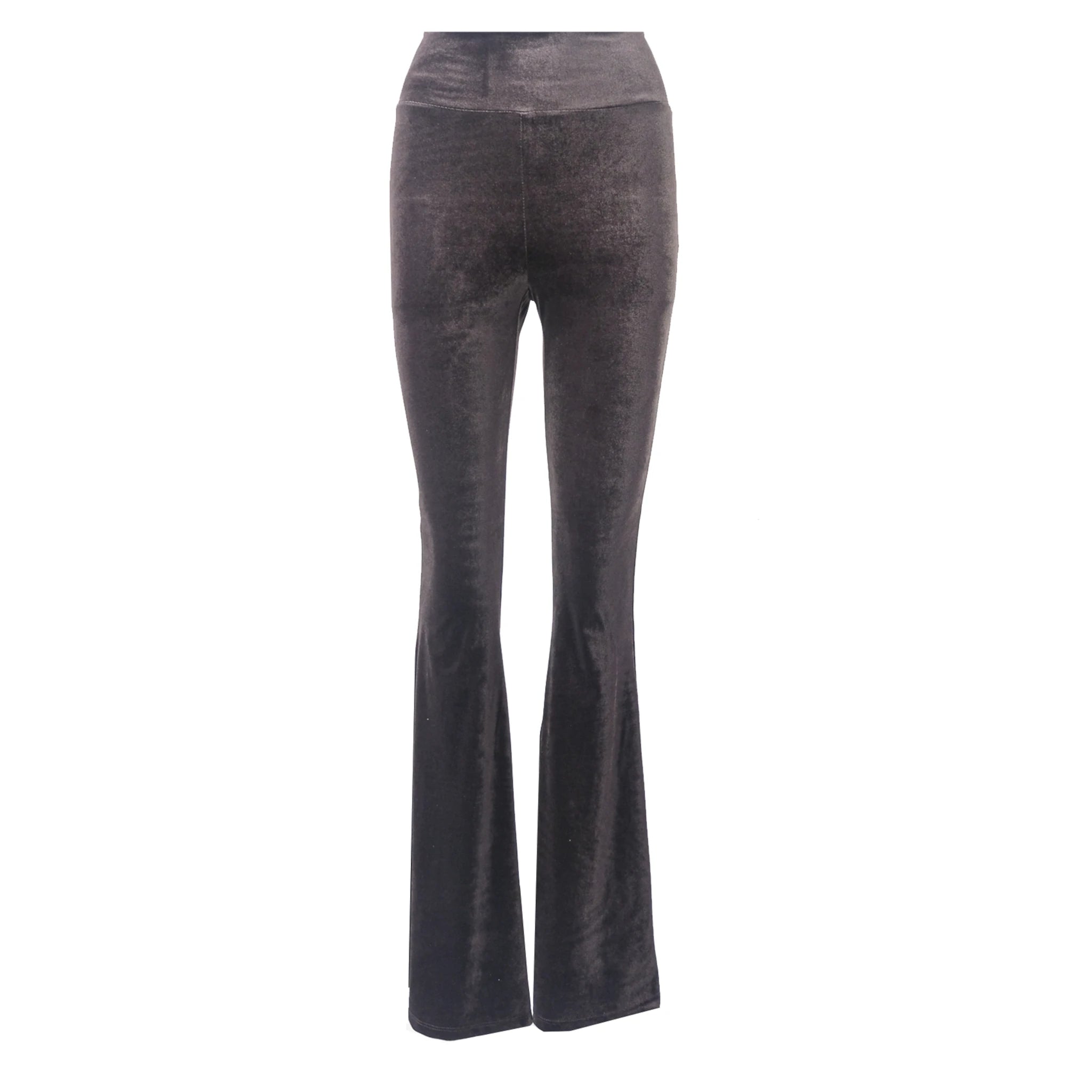 LOLA - flared pants in brown chenille