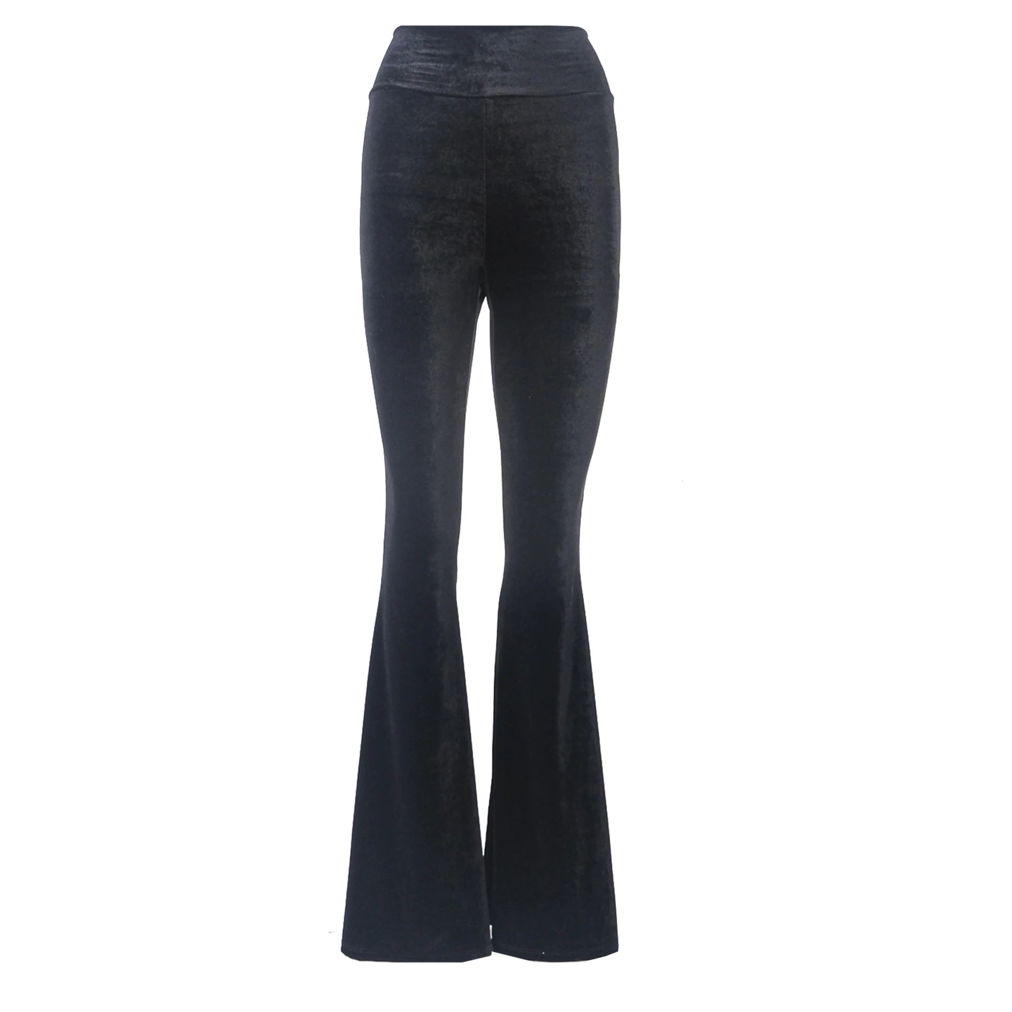 LOLA - flared pants in black chenille