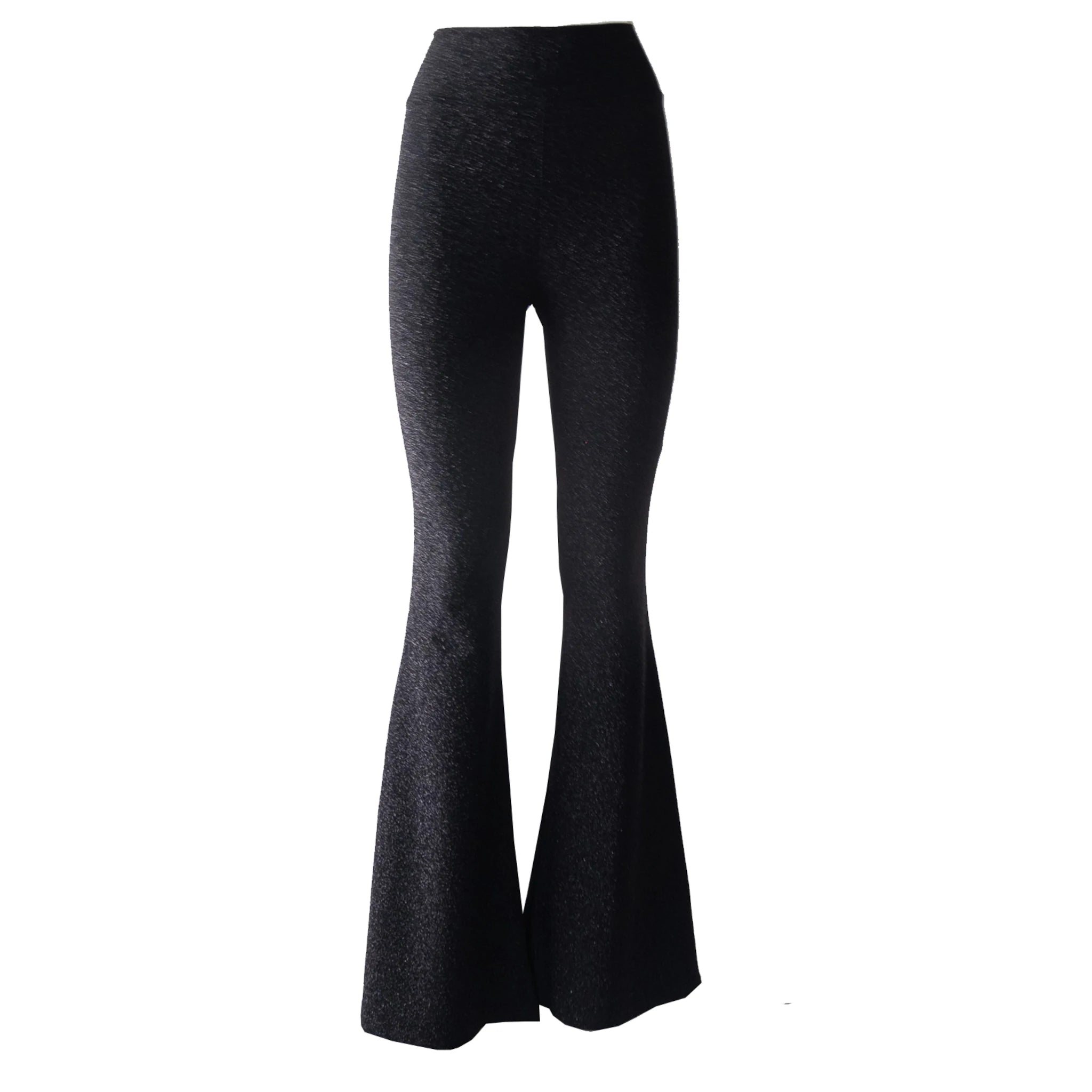 LOLA - pantalone a zampa in lurex nero