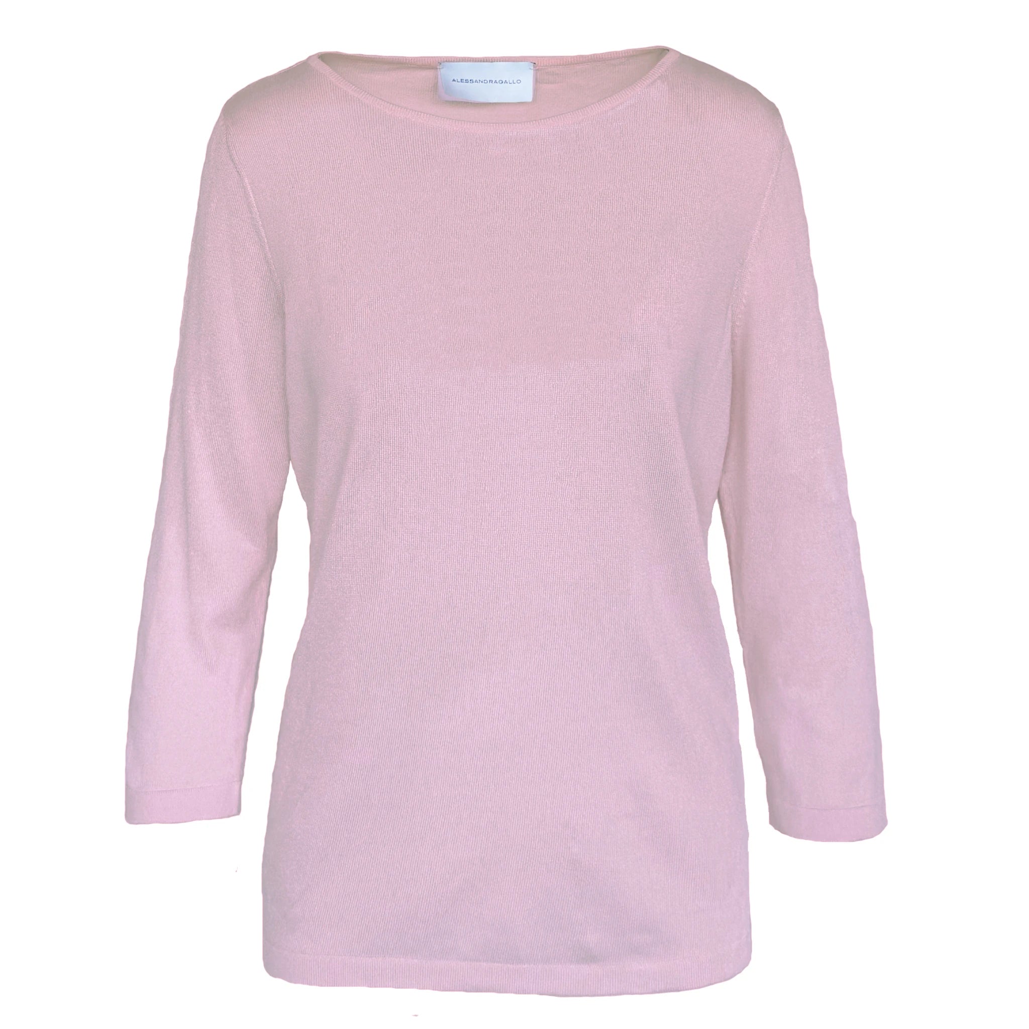 T-shirt ORTENSIA rosa - maglietta con collo a barchetta Made in Italy Printemps Collection