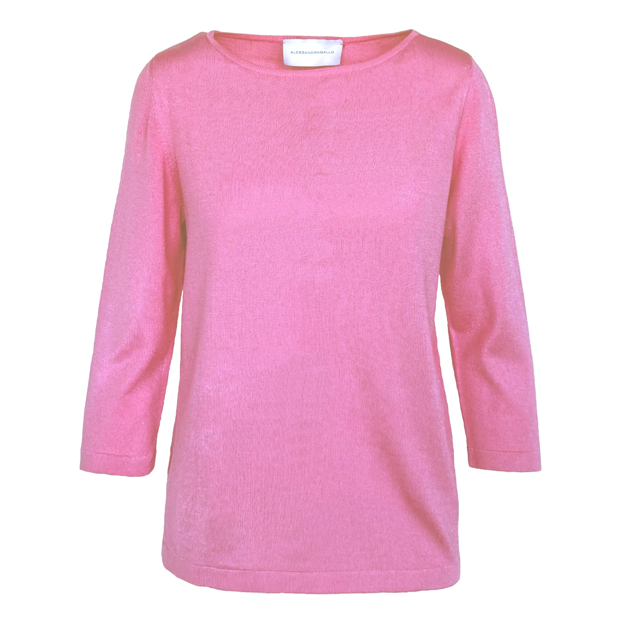 T-shirt ORTENSIA fucsia - maglietta con collo a barchetta Made in Italy Printemps Collection