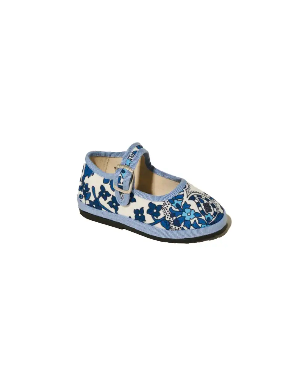 Mary Jane Blue Obsession Bambina, Alessandra Gallo × Toujours Milano, vista di tre quarti.