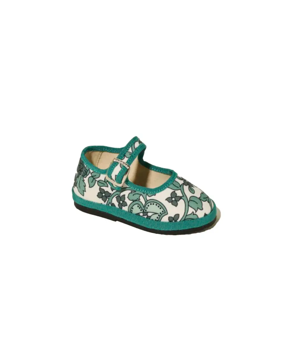 Mary Jane Green Obsession Bambina, Alessandra Gallo × Toujours Milano, vista di tre quarti.