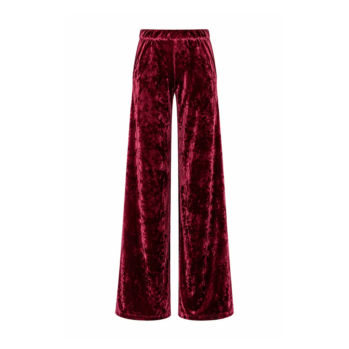 MAXIE, pantalone palazzo in ciniglia martellata bordeaux.
