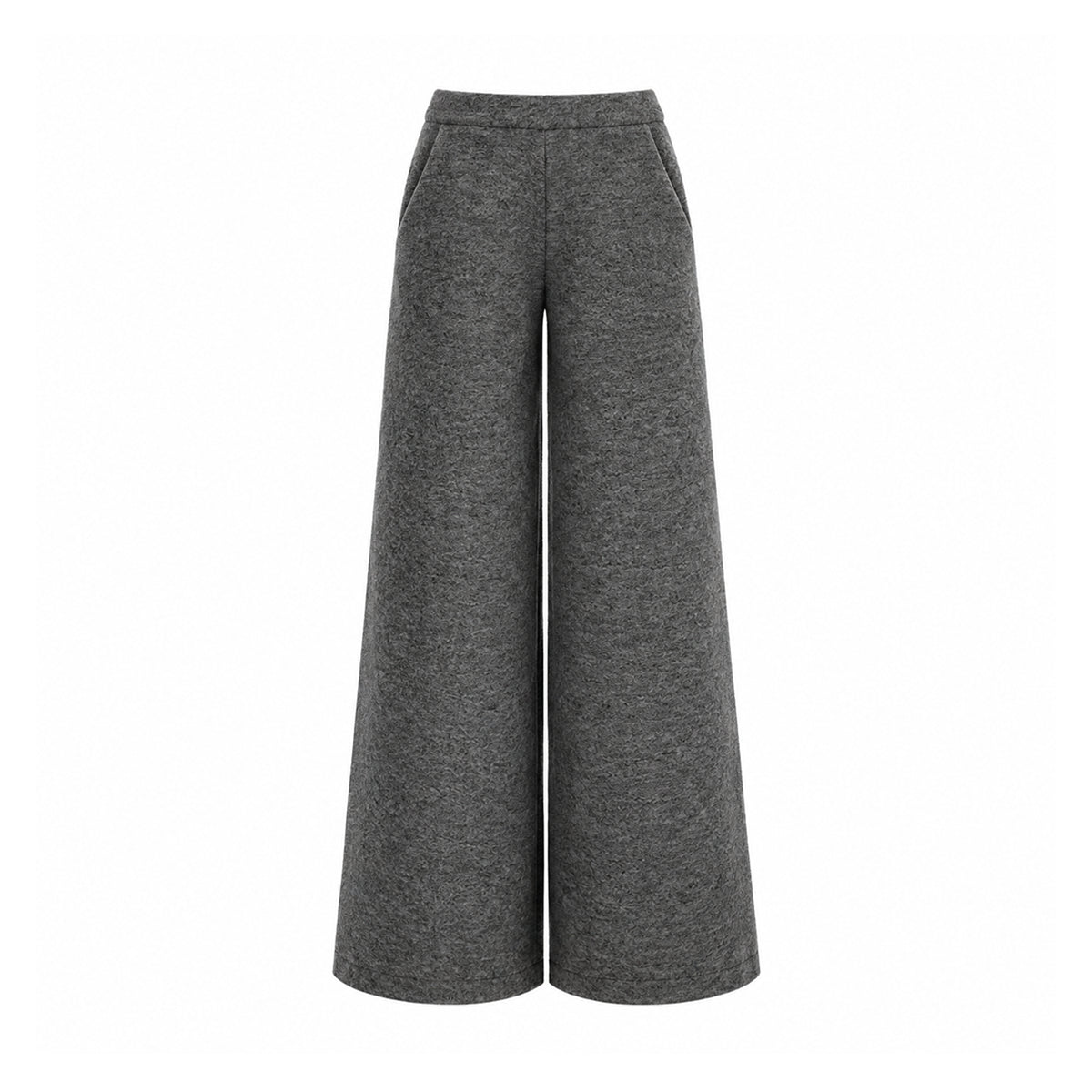 MAXIE, pantalone palazzo in lana cotta grigia.