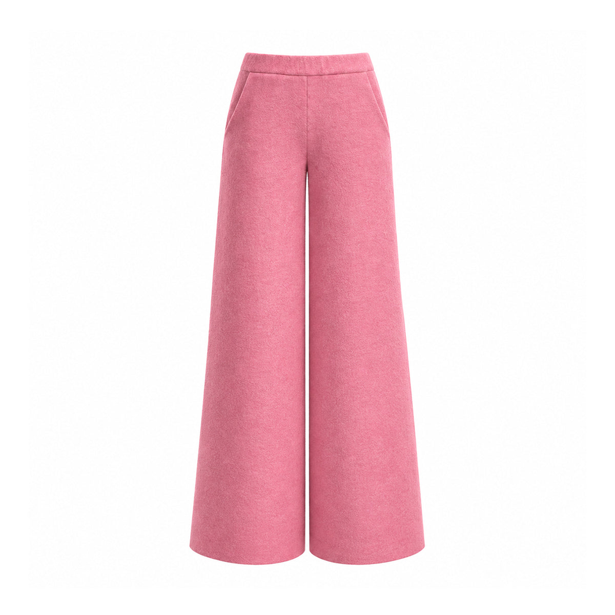 MAXIE, pantalone palazzo in lana cotta rosa.
