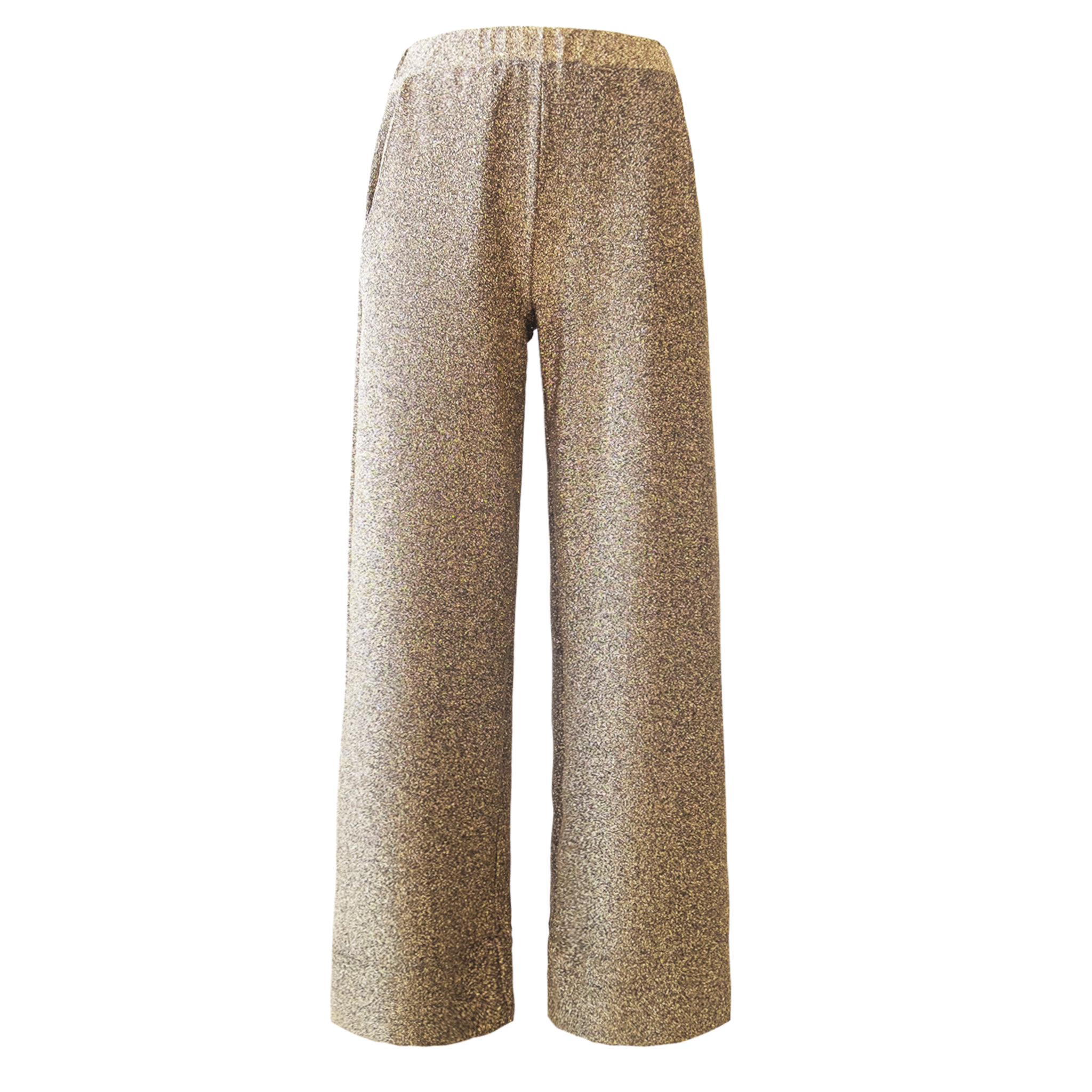 AIDA Pantalone palazzo donna di Alessandra Gallo in lurex oro con tasche laterali - sturdast collection