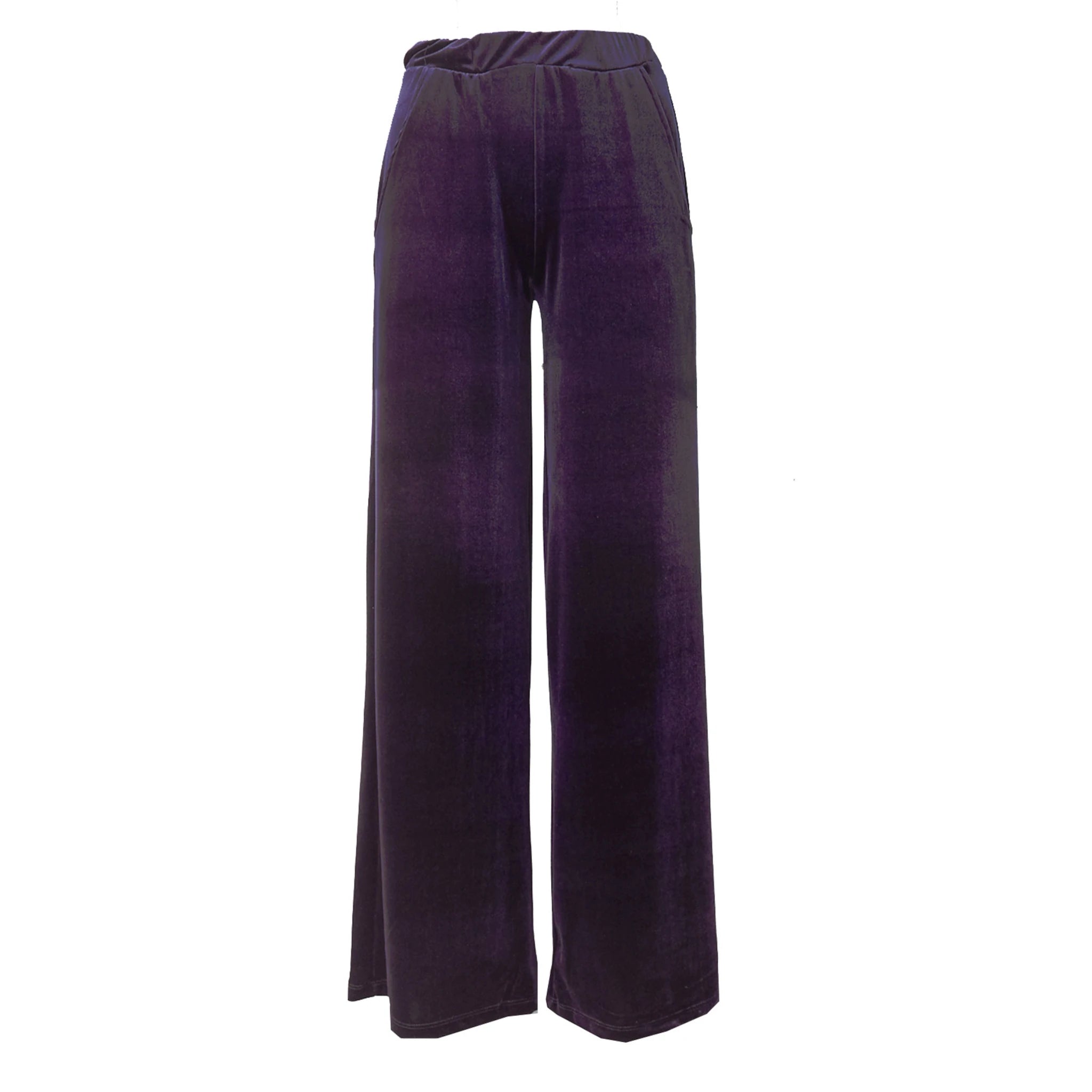 MAXIE - wide-leg chenille trousers in purple