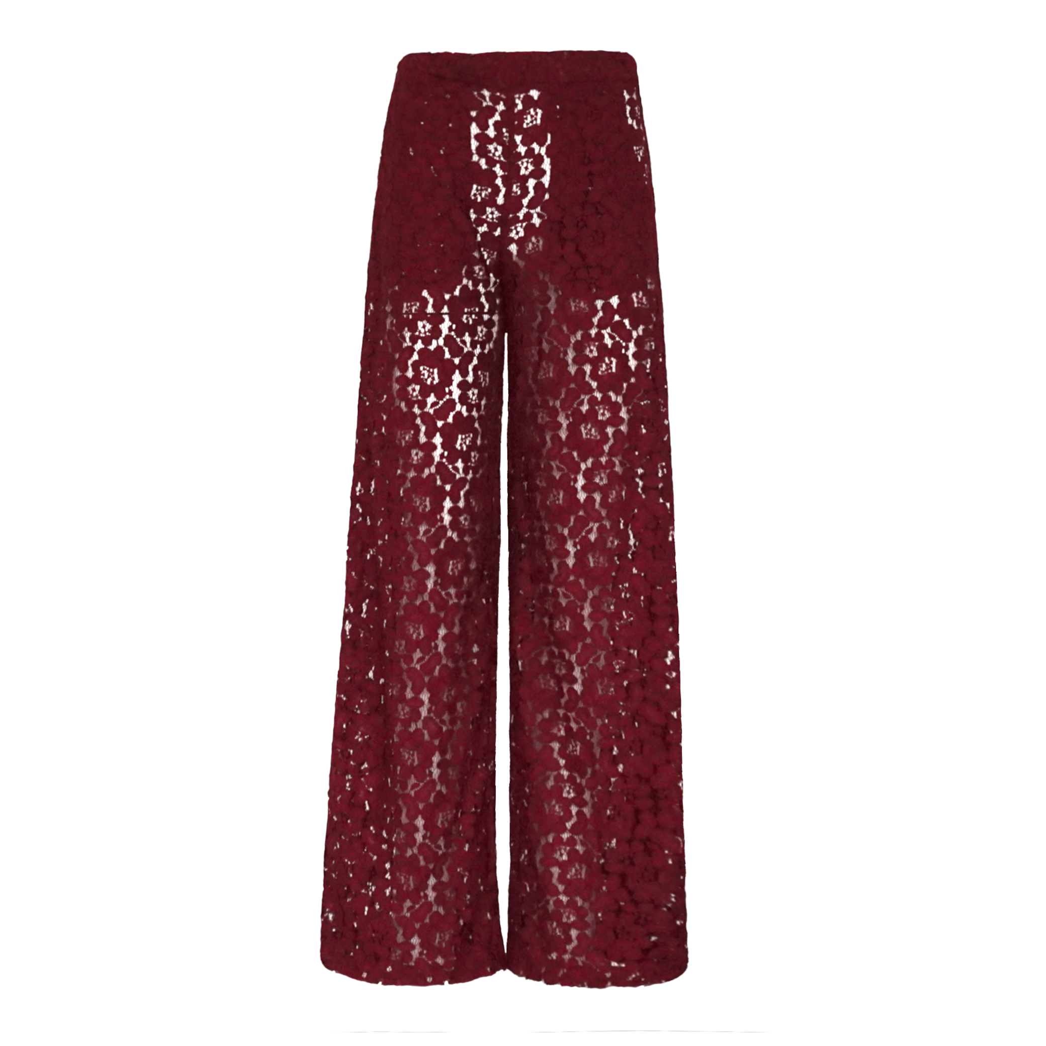 Pantalone MAXIE pizzo bordeaux - vista frontale The Dreamy Collection