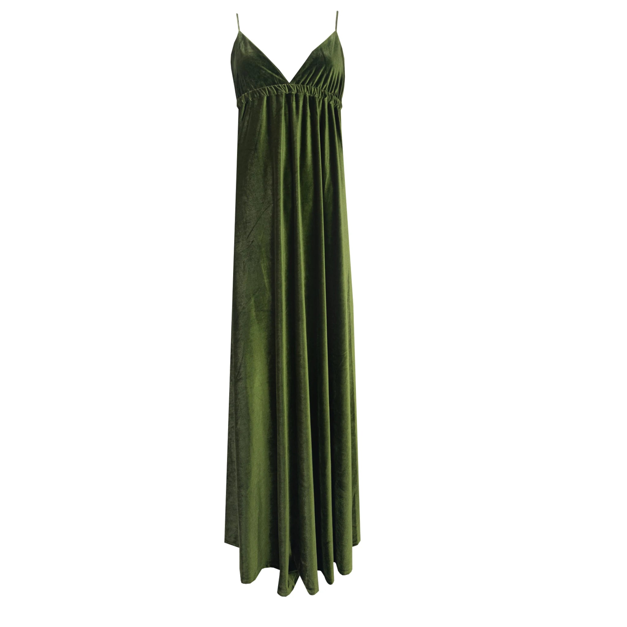 MICOL - long green chenille dress