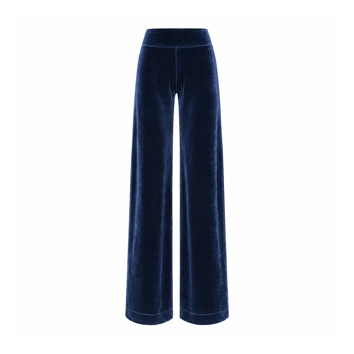MIMI, pantalone palazzo in ciniglia blu.