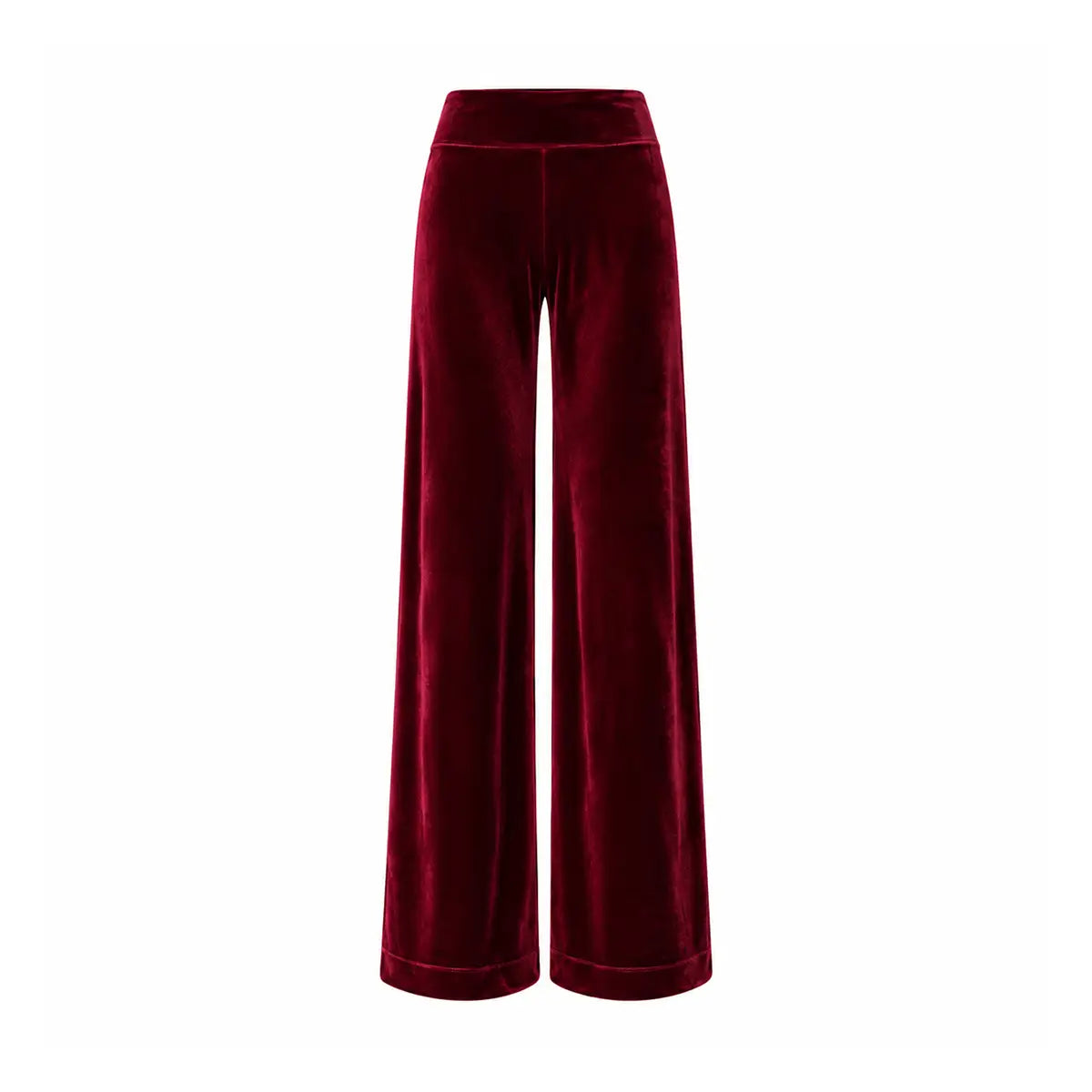 MIMI, pantalone palazzo in ciniglia bordeaux.