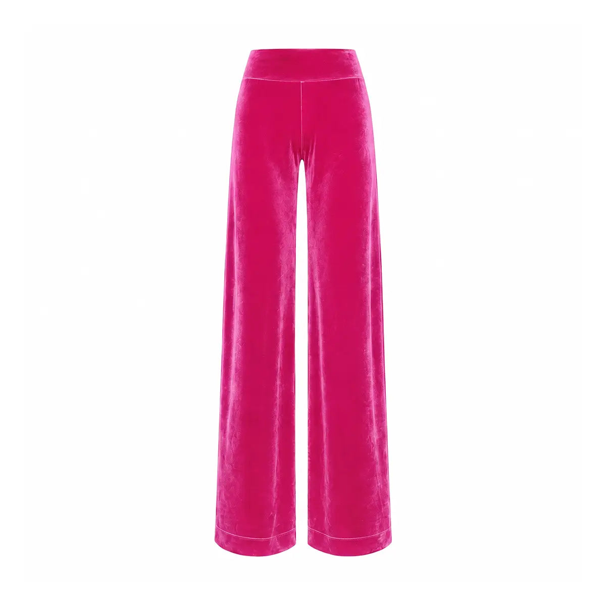 MIMI, pantalone palazzo in ciniglia fucsia.