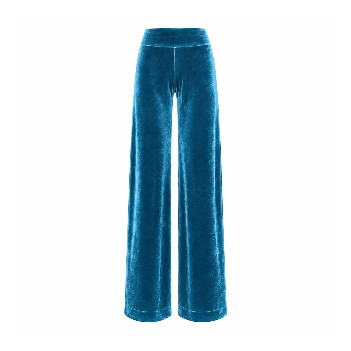 MIMI, pantalone palazzo in ciniglia ottanio.