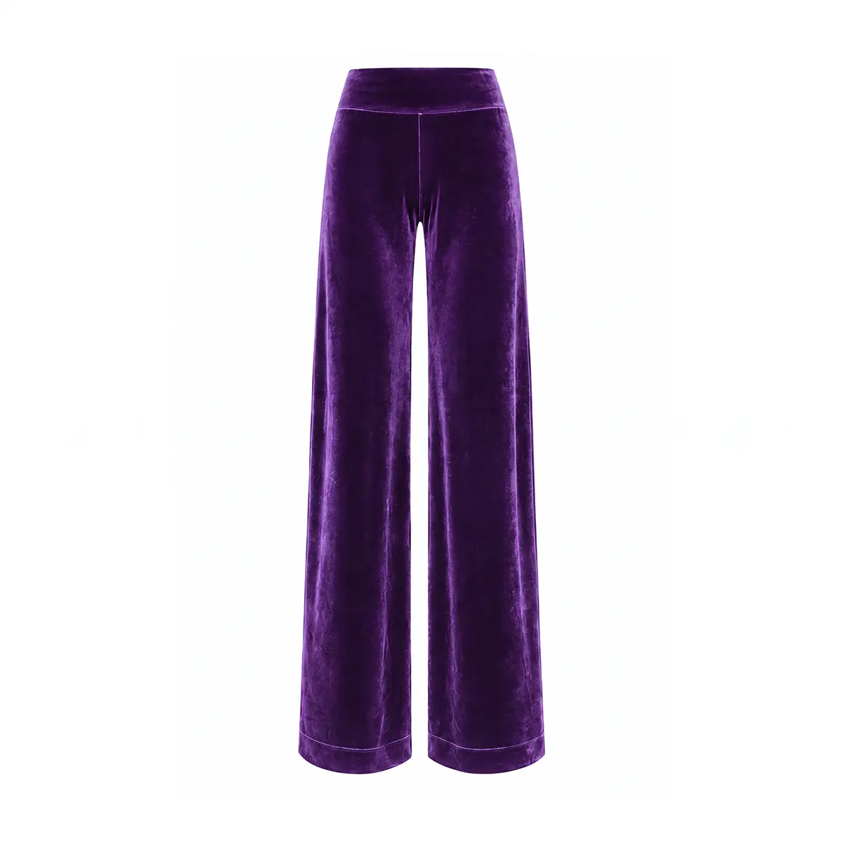 MIMI, pantalone palazzo in ciniglia viola.