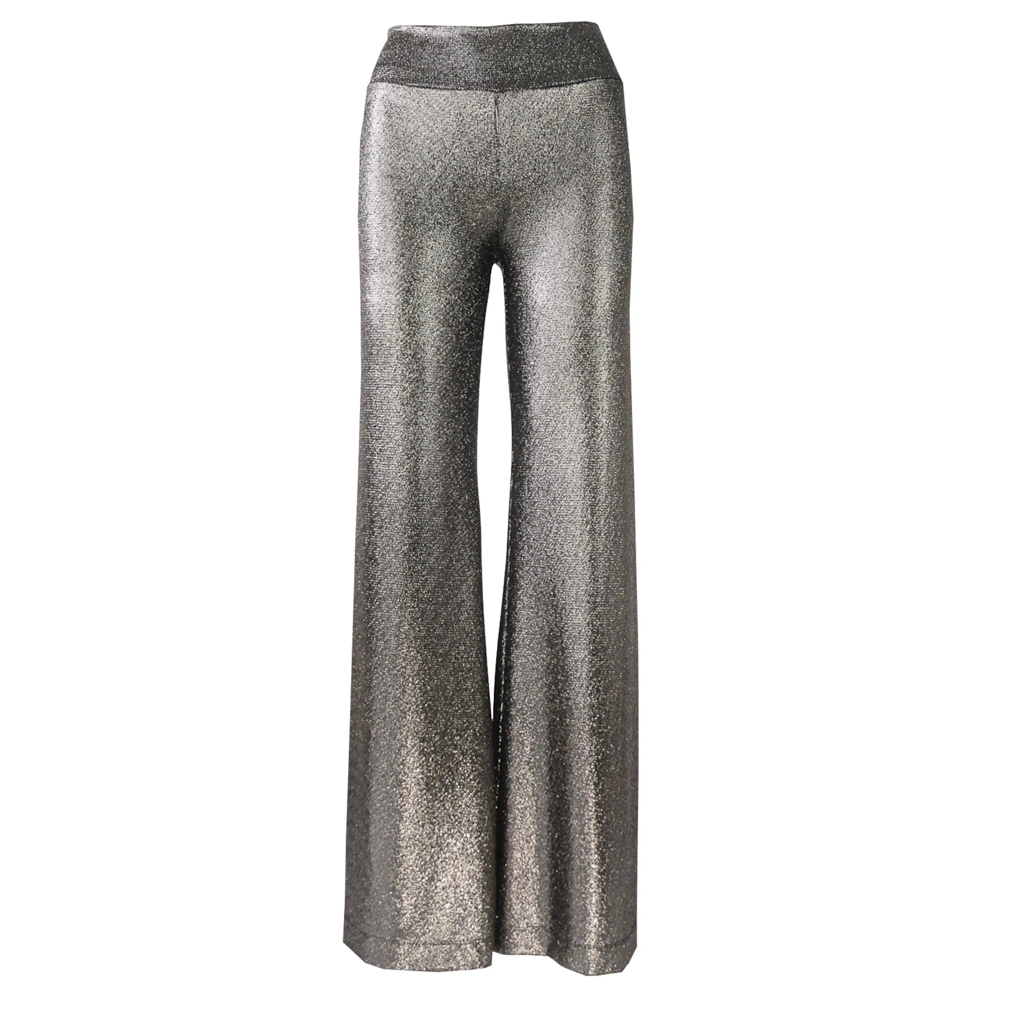 MIMI pantalone Alessandra Gallo lurex antracite palazzo Stardust Collection