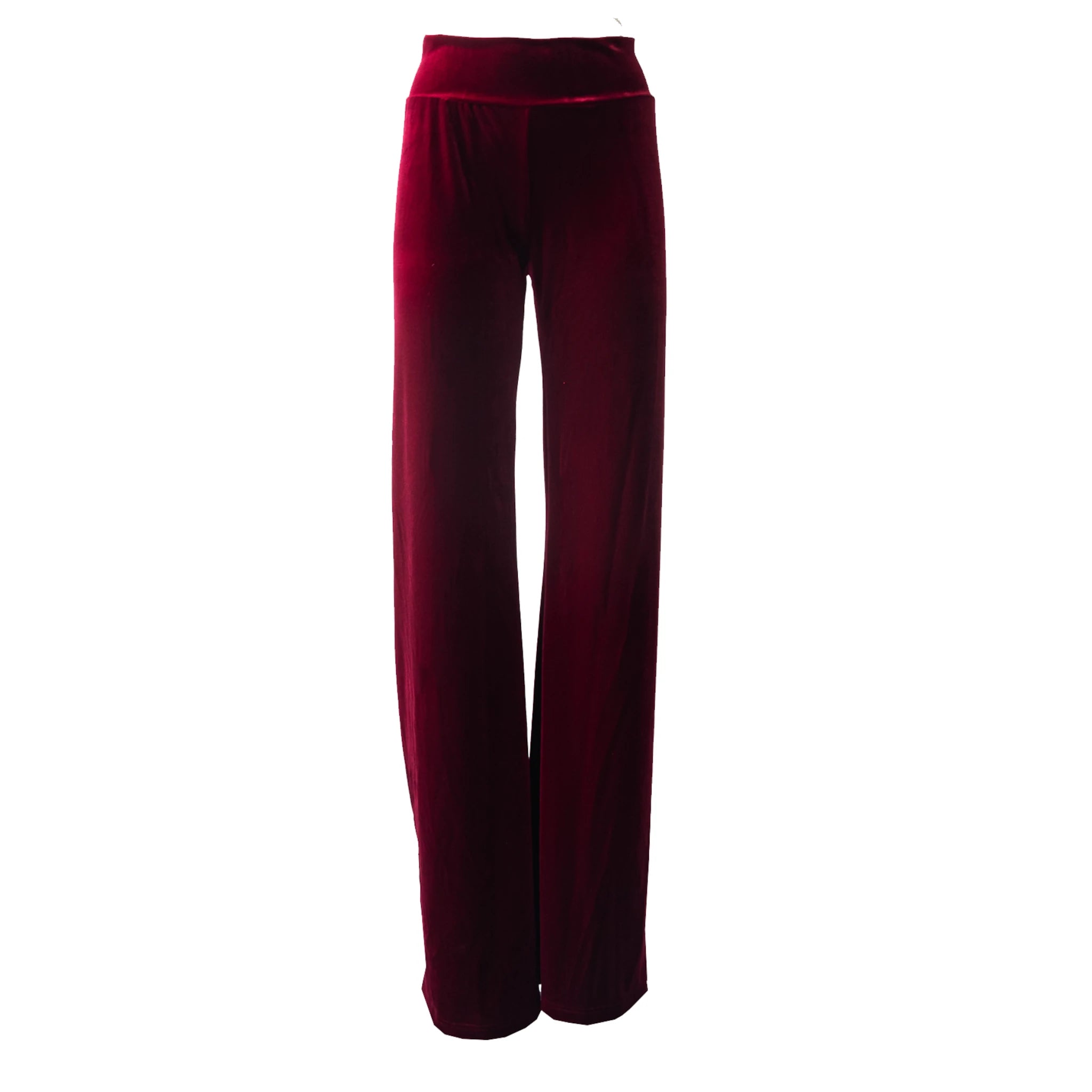 MIMI - pantalone palazzo in ciniglia bordeaux