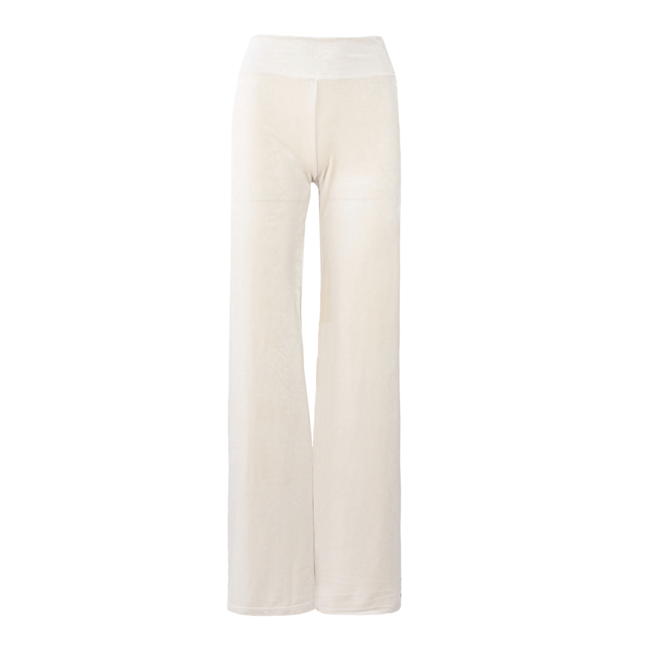 Pantalone MIMI palazzo ciniglia crema - vista frontale Day&Night Collection