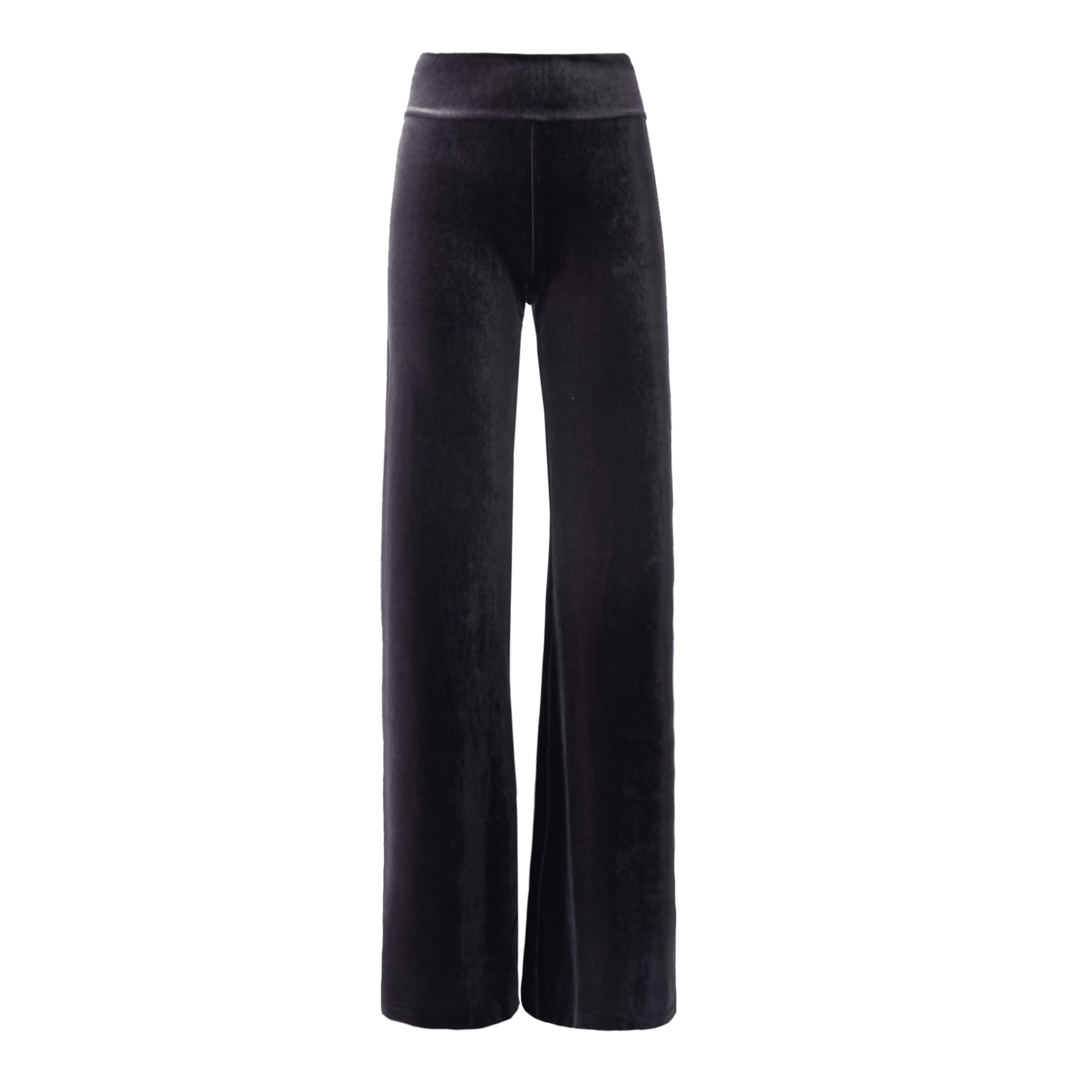Pantalone MIMI palazzo ciniglia grigia - vita aderente vista frontale Day&Night Collection