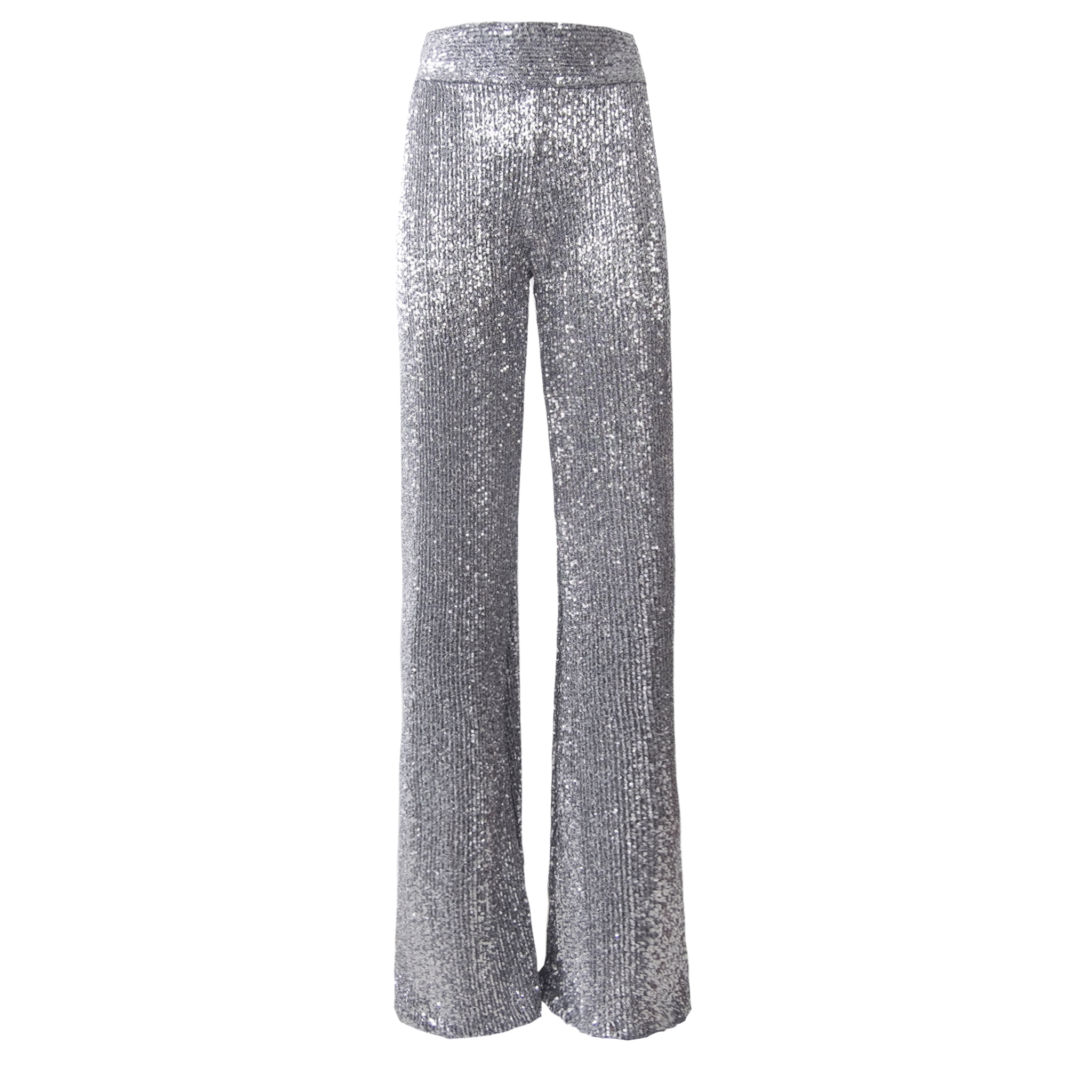 MIMI Pantaloni Palazzo Paillettes Argento The Light Collection